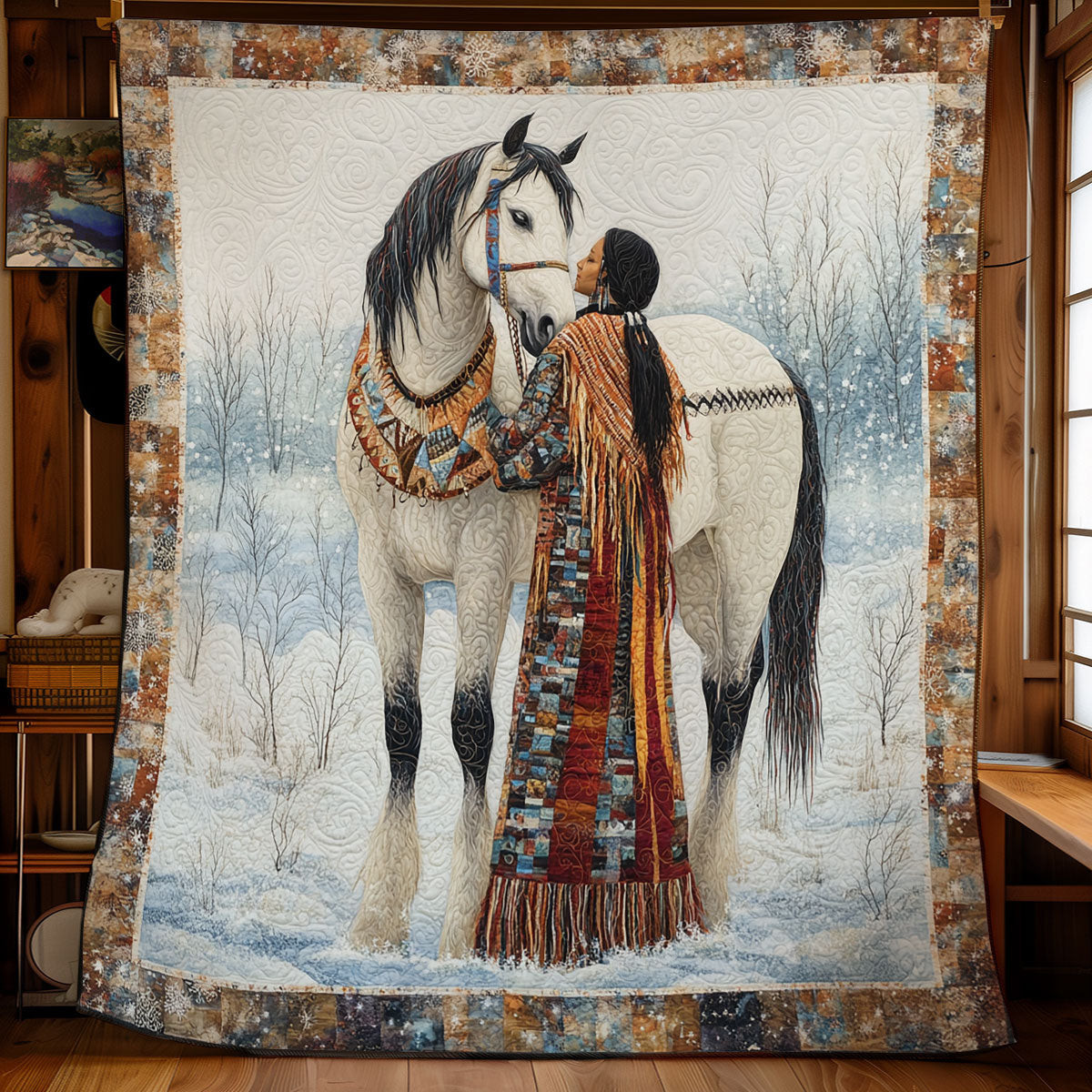 Native American Soul Bond Quilt Blanket Luxury Throw Blankets Perfect Father's Day Gifts