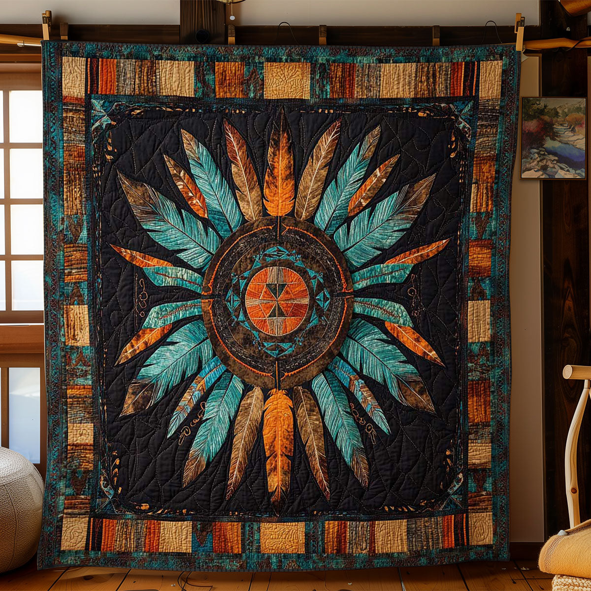 Native American Spirit Quilt Charming Quilt Blanket Gift for Festive Spirit