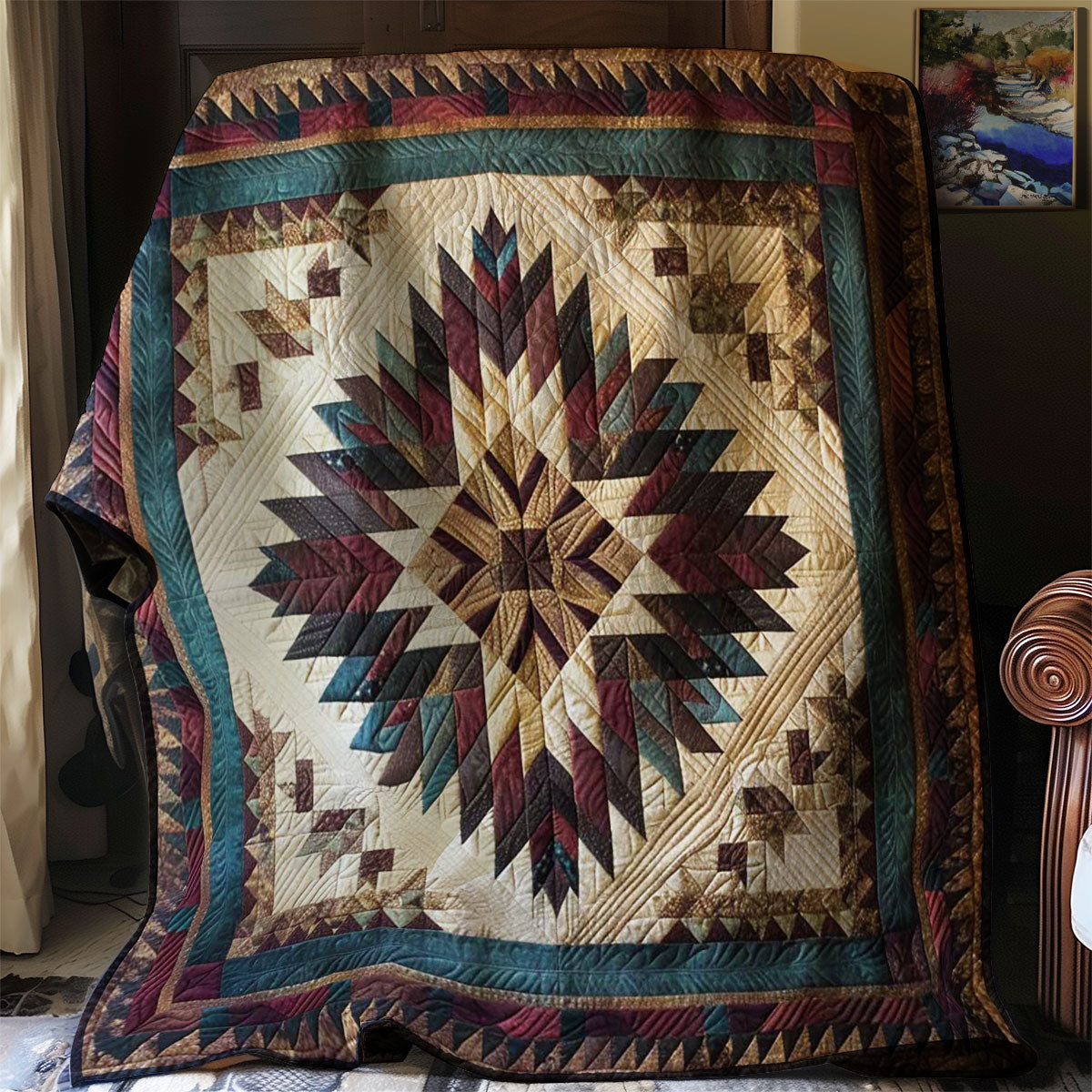 Native American Star Quilt Blanket Sofa Throws Great Grandmother Gifts For Christmas