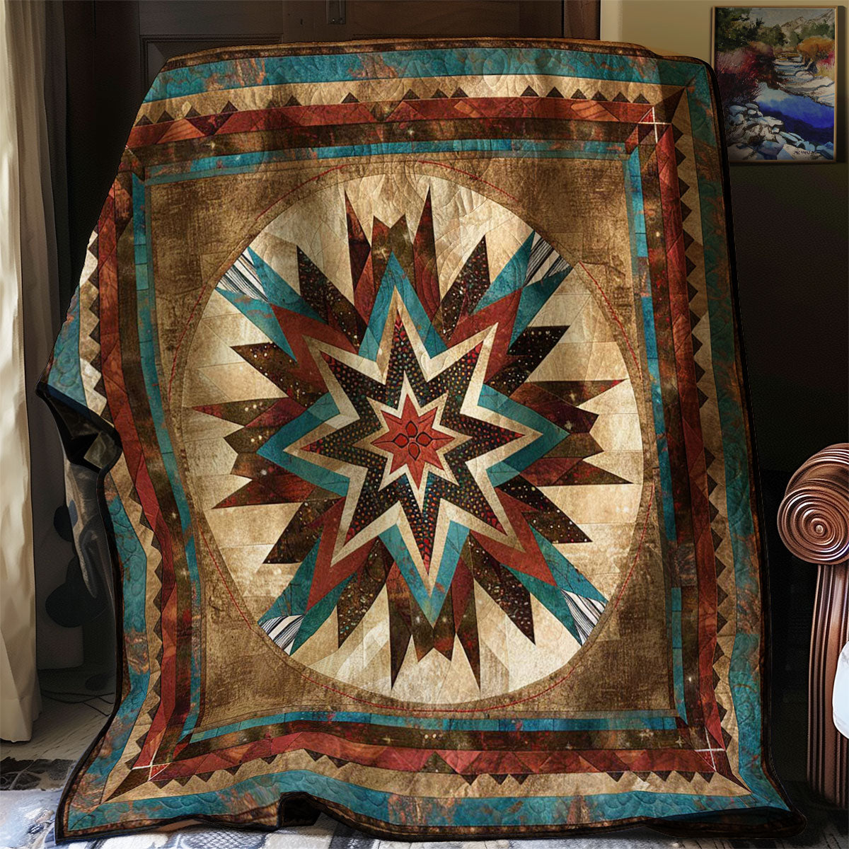 Native American Star Quilt Blanket Winter Blanket Snowman Gifts For Adults