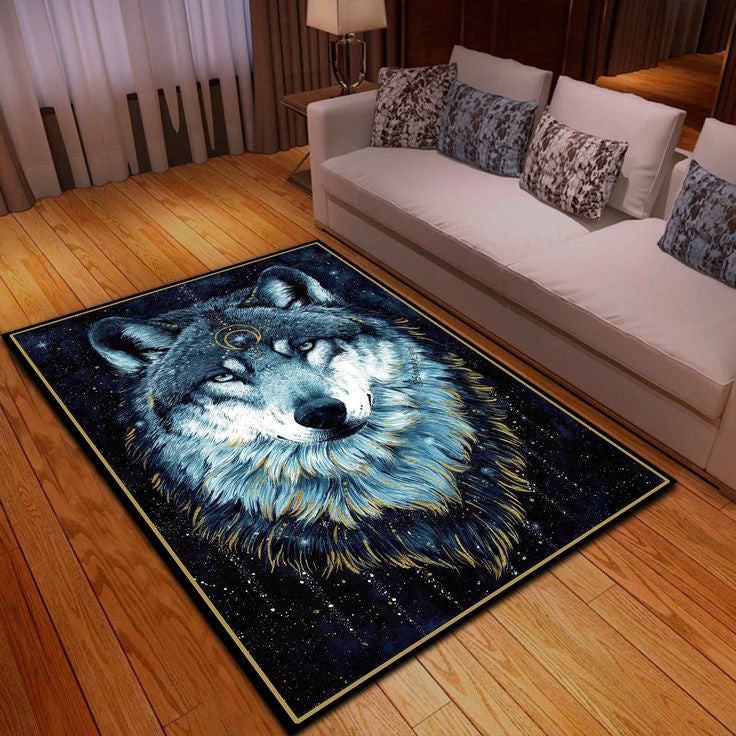 Native American Wolf Galaxy Rug Animal Print Floor And Decor Carpet Wolf Lovers Gifts Native American Wolf Galaxy Rug Animal Print Floor And Decor Carpet Wolf Lovers Gifts