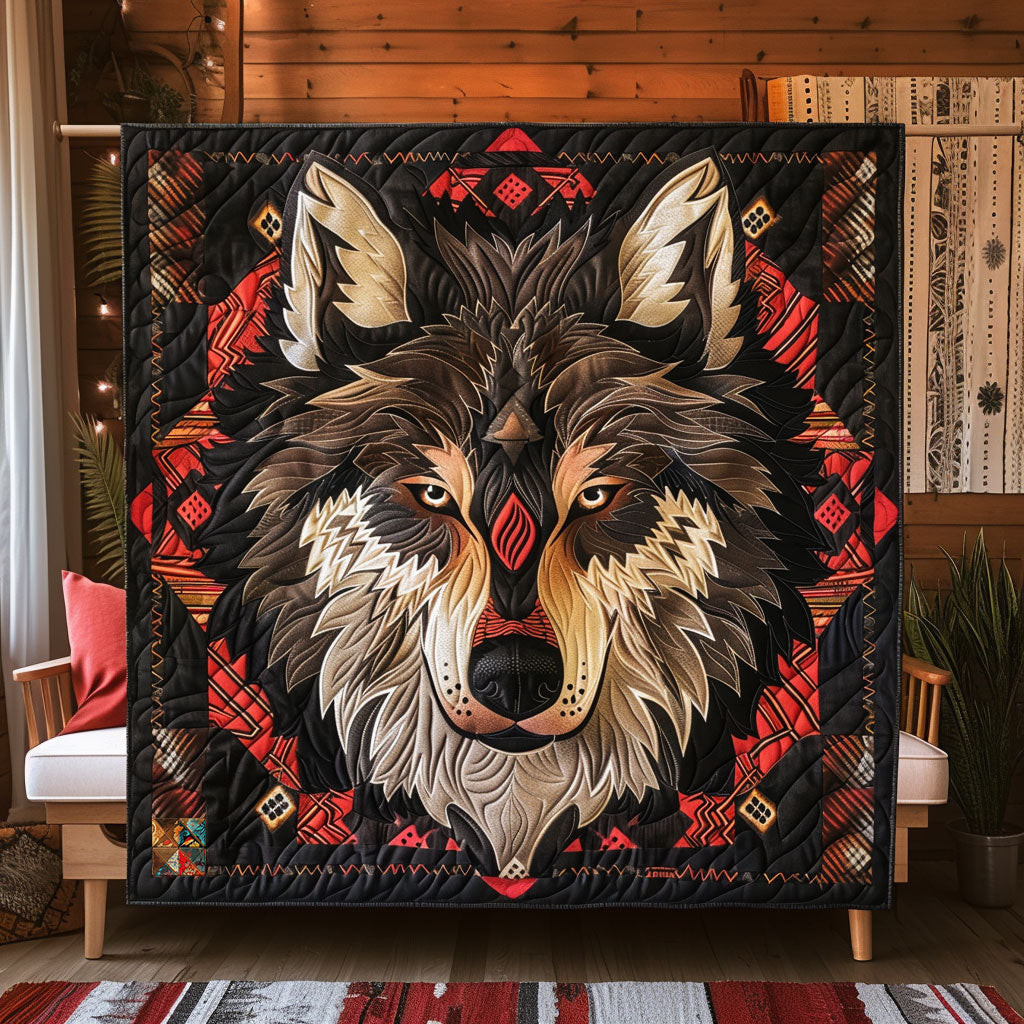 Native American Wolf Holiday Xmas Quilt Blanket Native American Themed Gifts