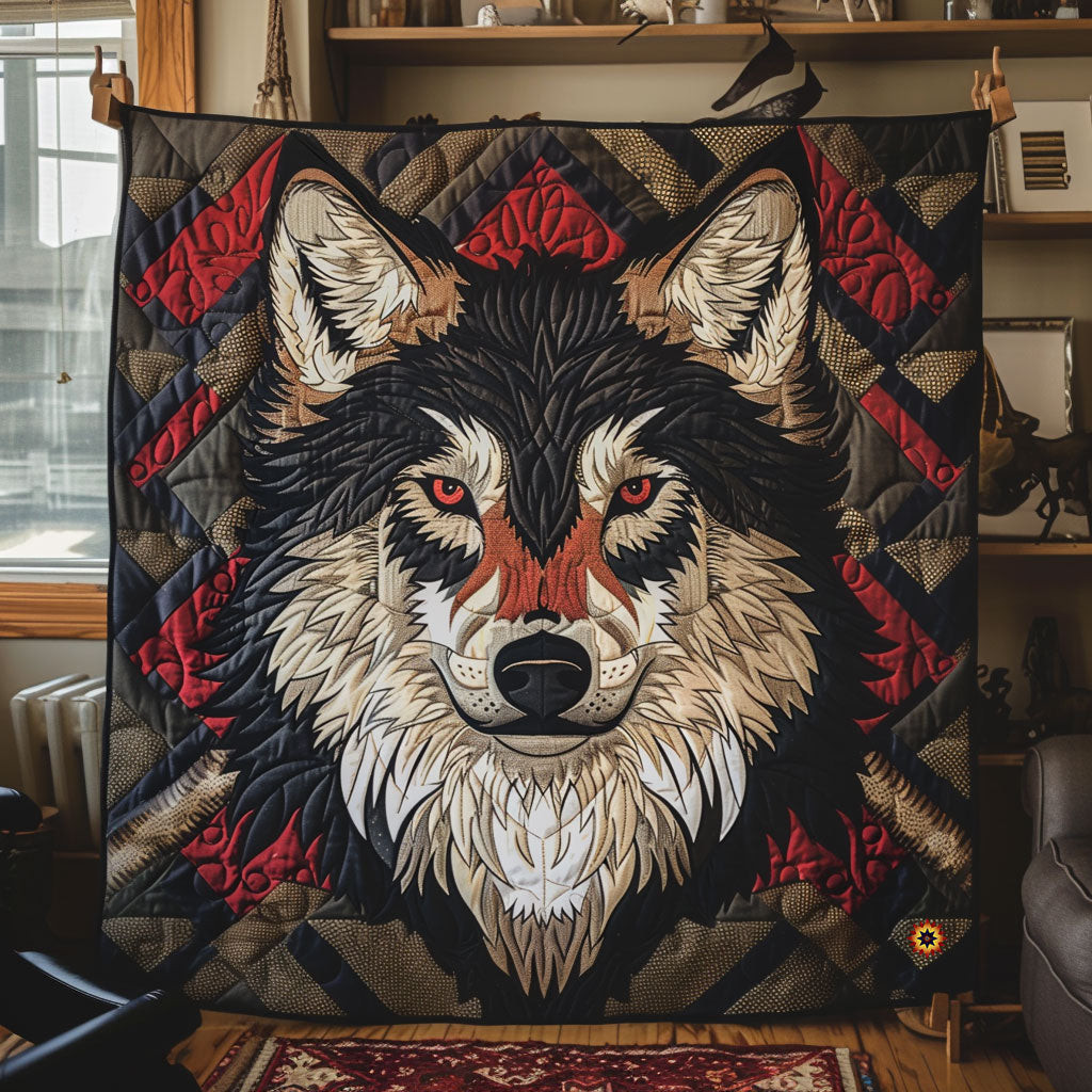 Native American Wolf Holiday Xmas Quilt Blanket Native American Wedding Gifts
