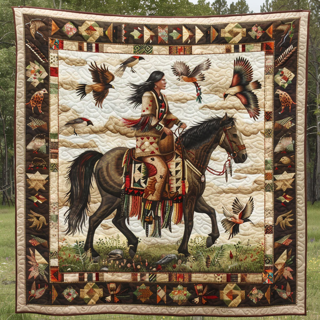 Native American Woman Holiday Xmas Quilt Blanket Native American Christmas Gifts