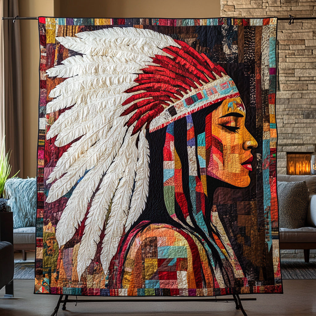 Native American Woman Holiday Xmas Quilt Blanket Native American Gifts For Her