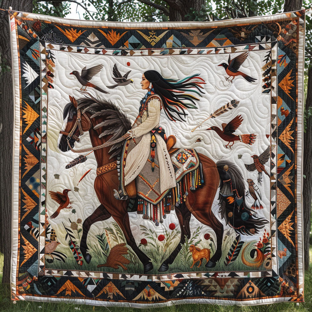 Native American Woman Holiday Xmas Quilt Blanket Native American Wedding Gifts