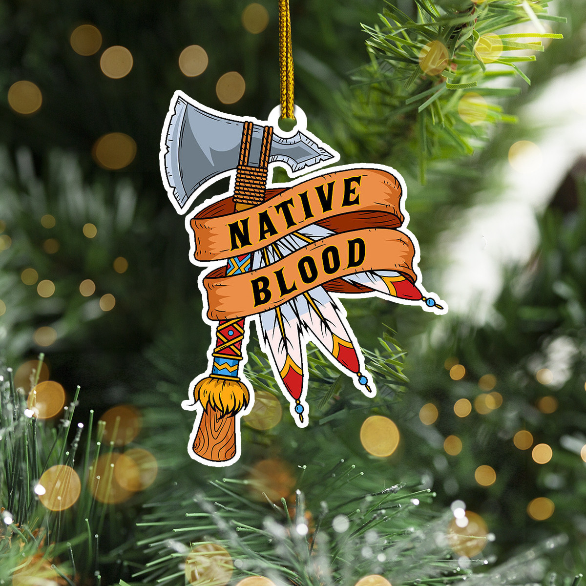 Native Blood Christmas Ornament Pride Native American Indian Blood Christmas Decorations 2024