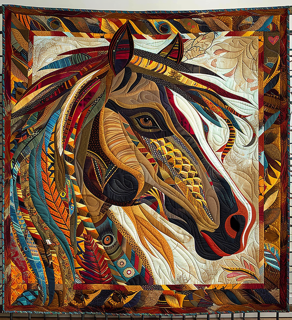 Native Canter Quilted Blanket Native American Blanket Unique Gifts For Horse Lovers