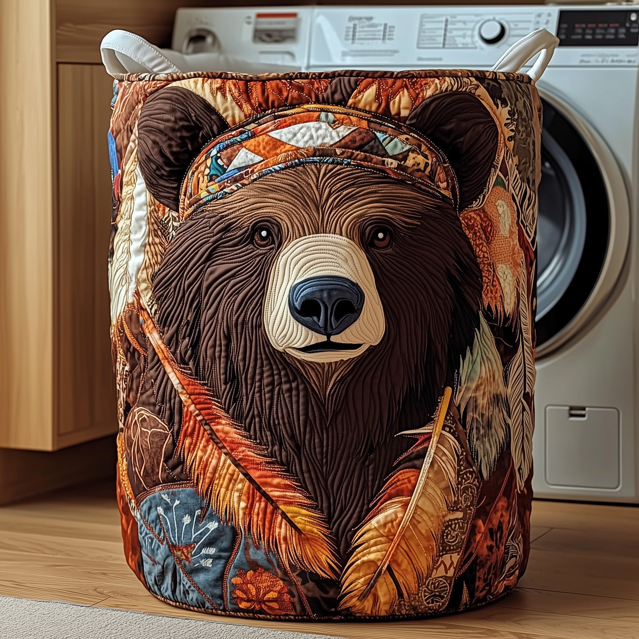 Native Charm Quilted Laundry Basket Bear Mother's Day Gifts