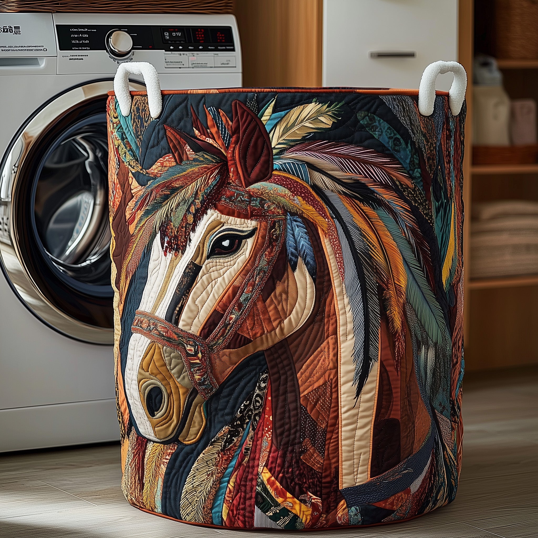 Native Charm Quilted Laundry Basket Christmas Presents For Horse Lovers