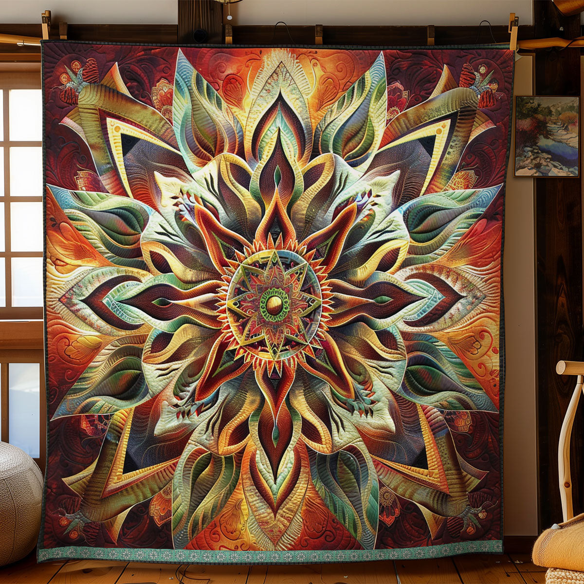 Native Flowers Bloom Holiday Xmas Quilt Blanket Native American Wedding Gifts