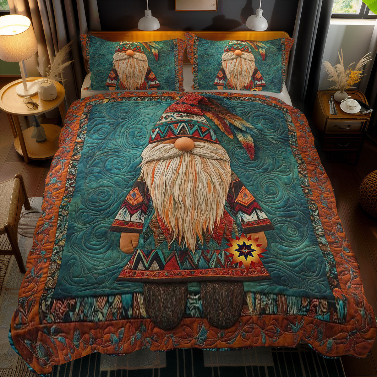 Native Gnome Spirit Holiday Xmas Quilted Bedding Set Christmas Ideas For Her
