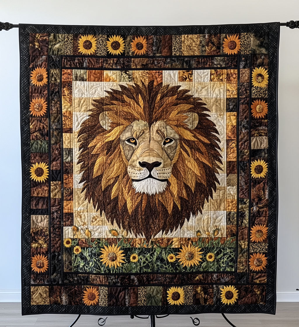Native Guardian Quilted Blanket Lion Blanket Gift For Animal Lover
