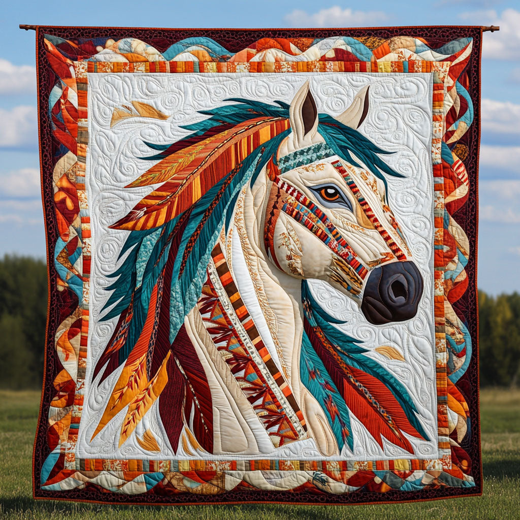 Native Horse Quilt Blanket Horse Throws Horse Themed Christmas Gifts