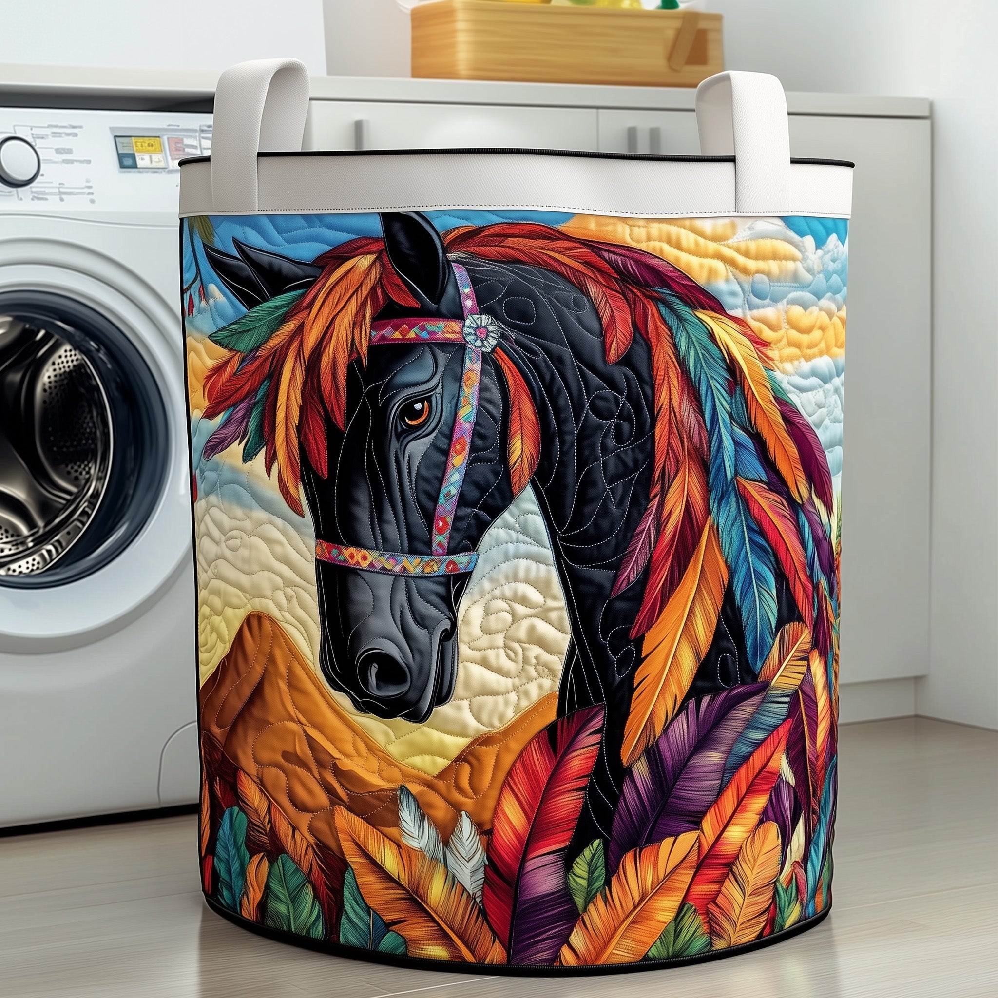 Native Pride Quilted Laundry Basket Gift Decorations Of Horse Christmas Tree