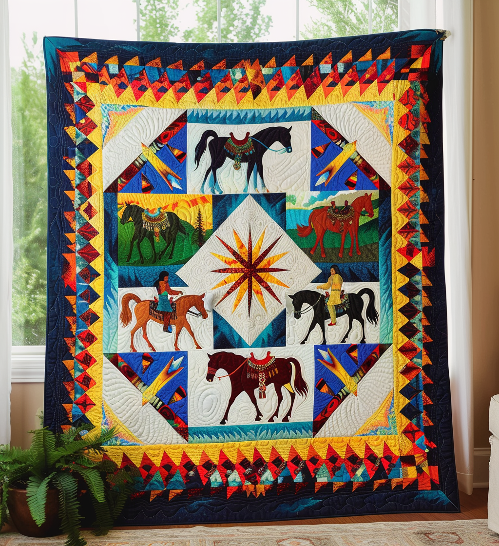 Native Pulse Quilted Blanket Native American Gifts For Him