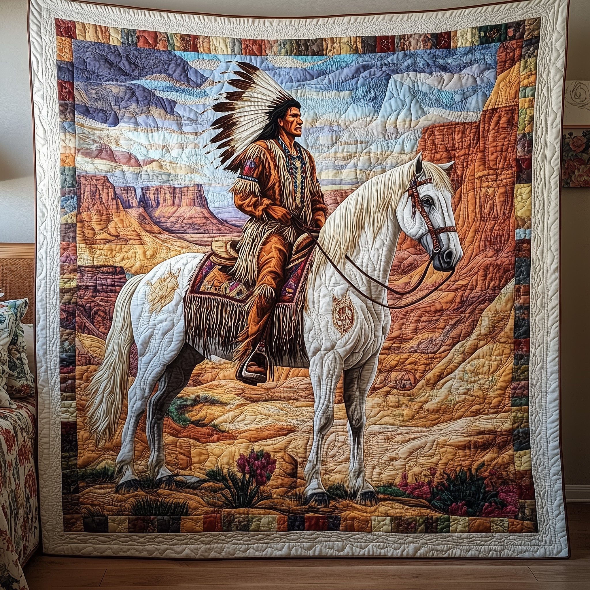 Native Soul Quilted Blanket Cute Cozy BlanketNative American Presents