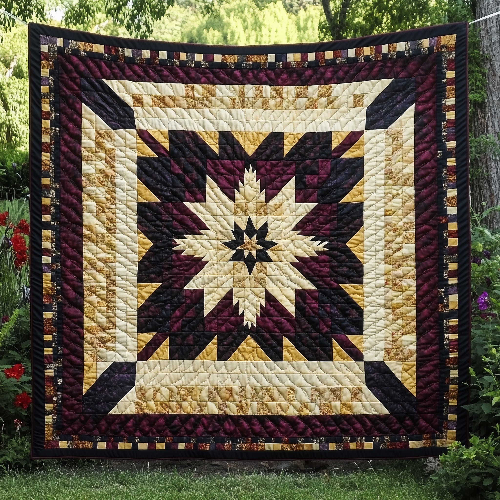 Native Star Quilted Blanket Cute Cozy BlanketGood Native American Themed Gifts