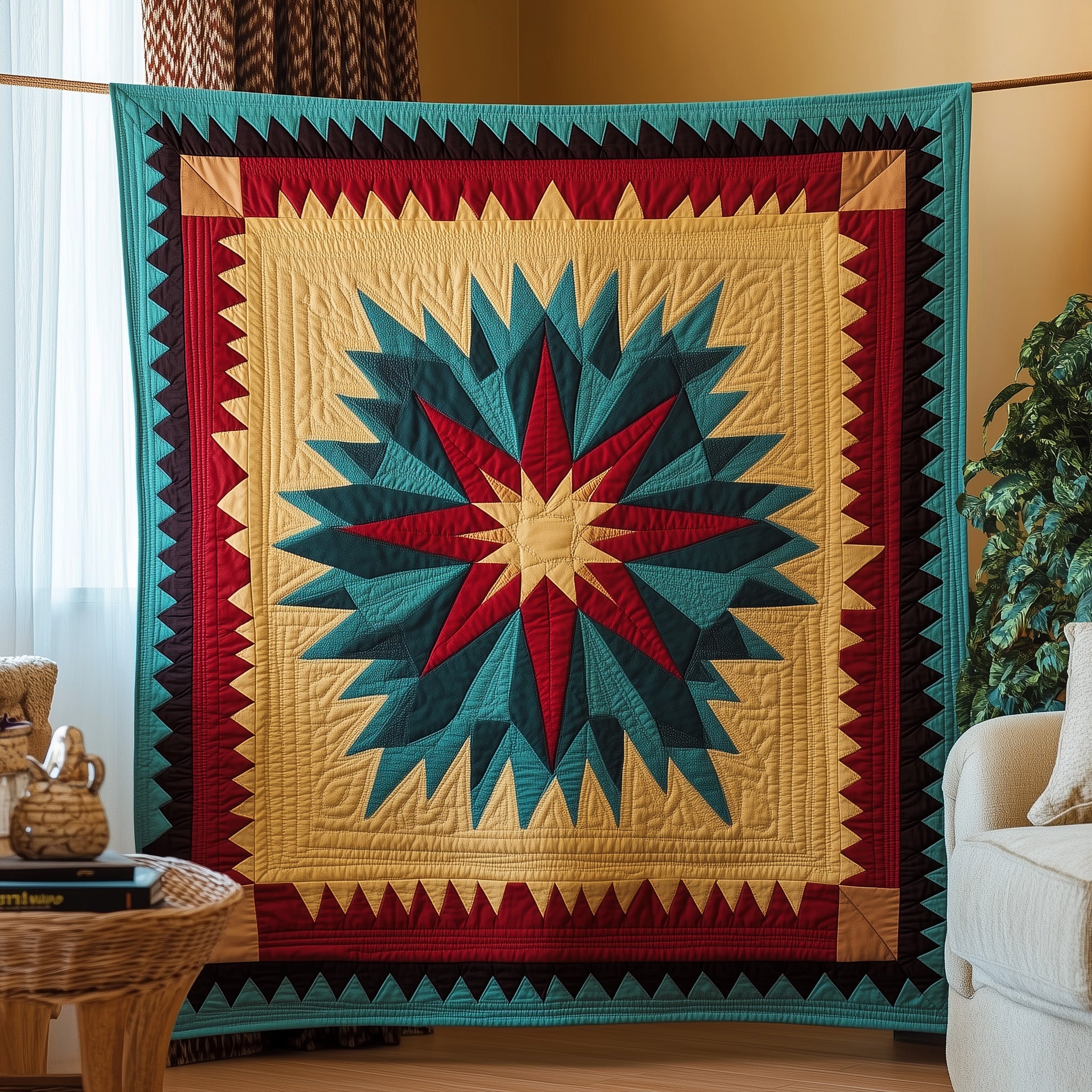 Native Star Quilted Blanket Cute Cozy BlanketNative American Gift Ideas