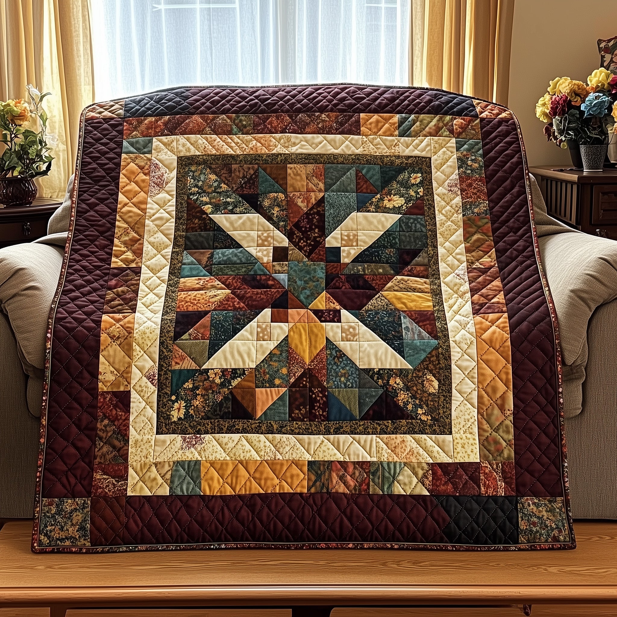 Native Star Quilted Blanket Cute Cozy BlanketNative American Gift Shop