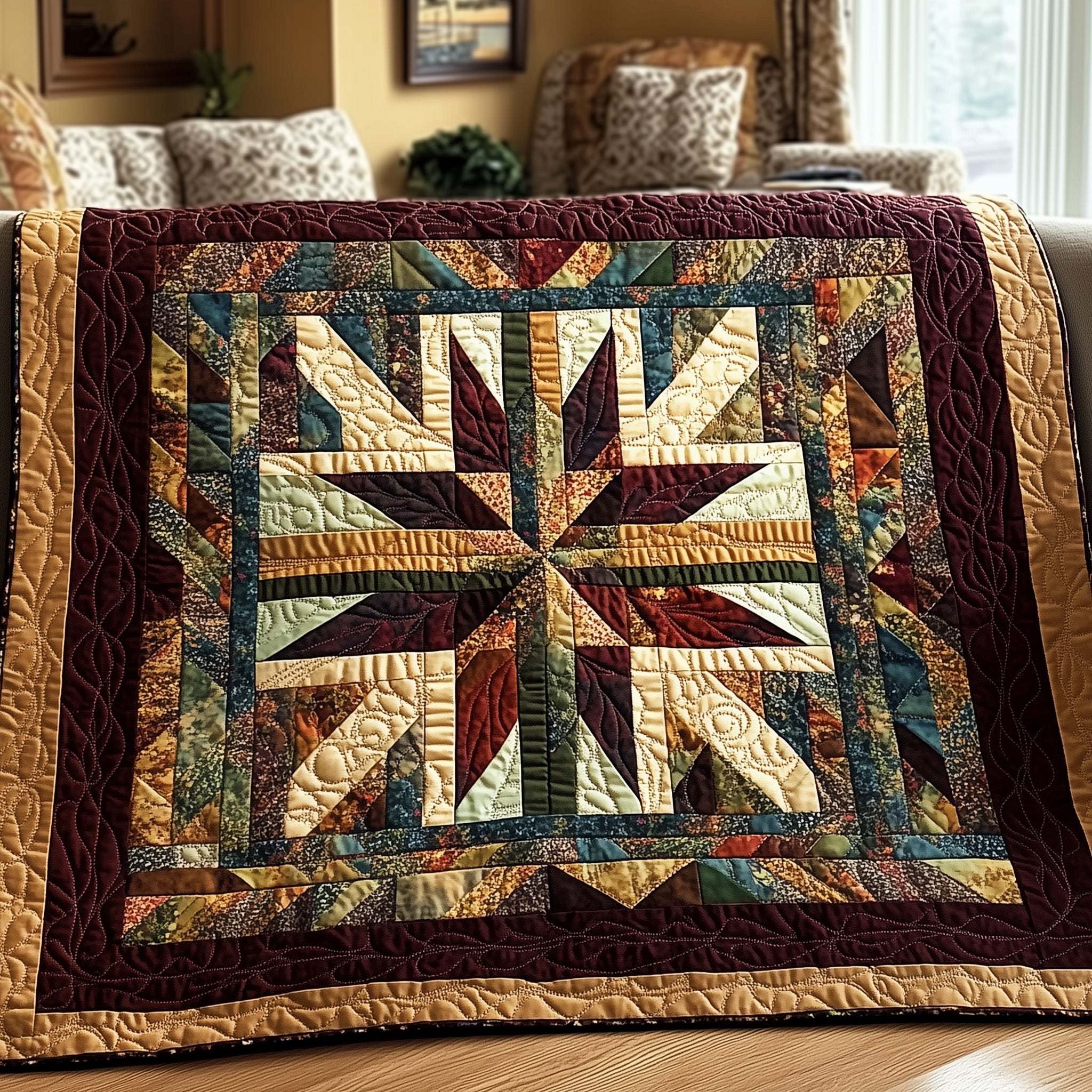 Native Star Quilted Blanket Cute Cozy BlanketNative American Gifts For Her