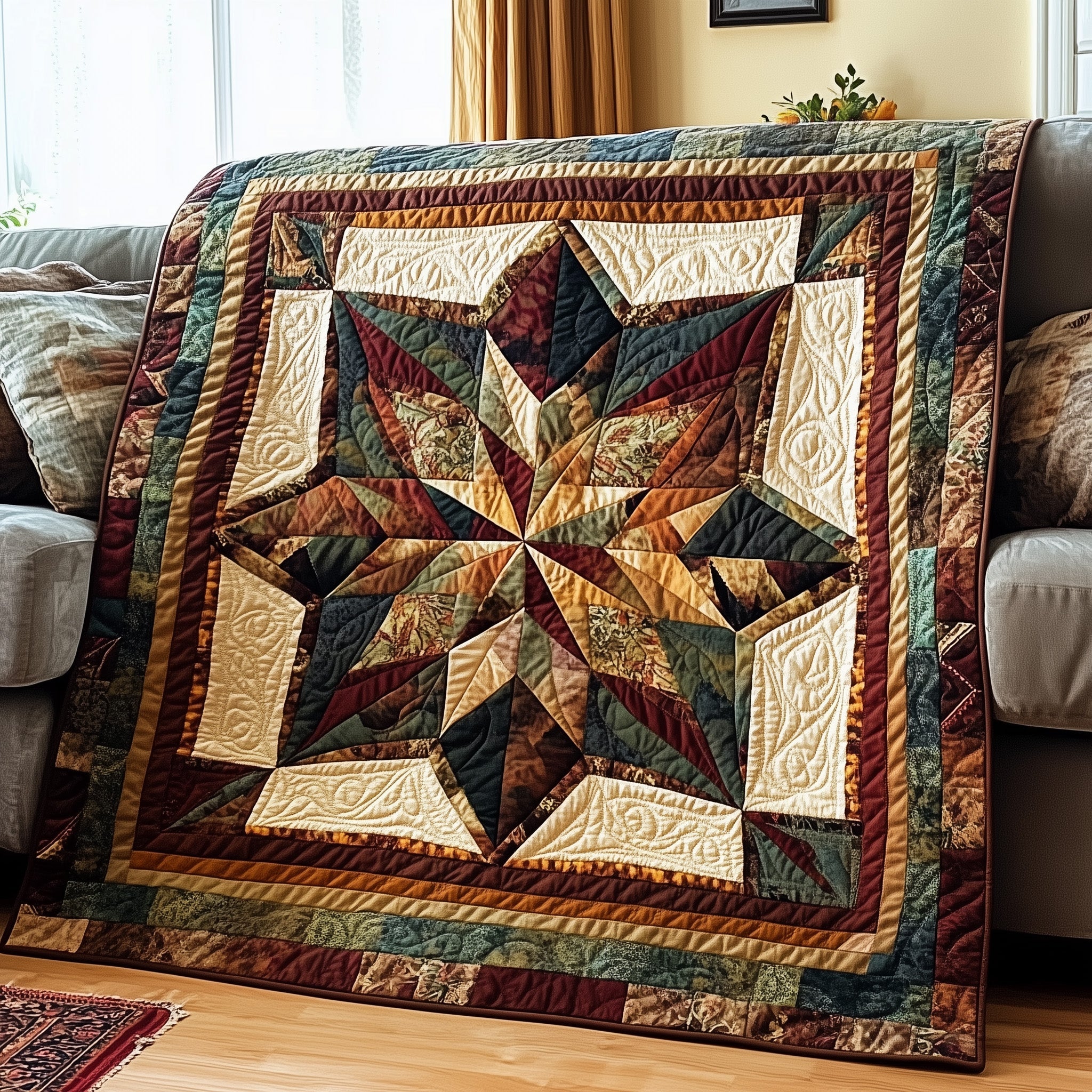 Native Star Quilted Blanket Cute Cozy BlanketNative American Gifts For Him