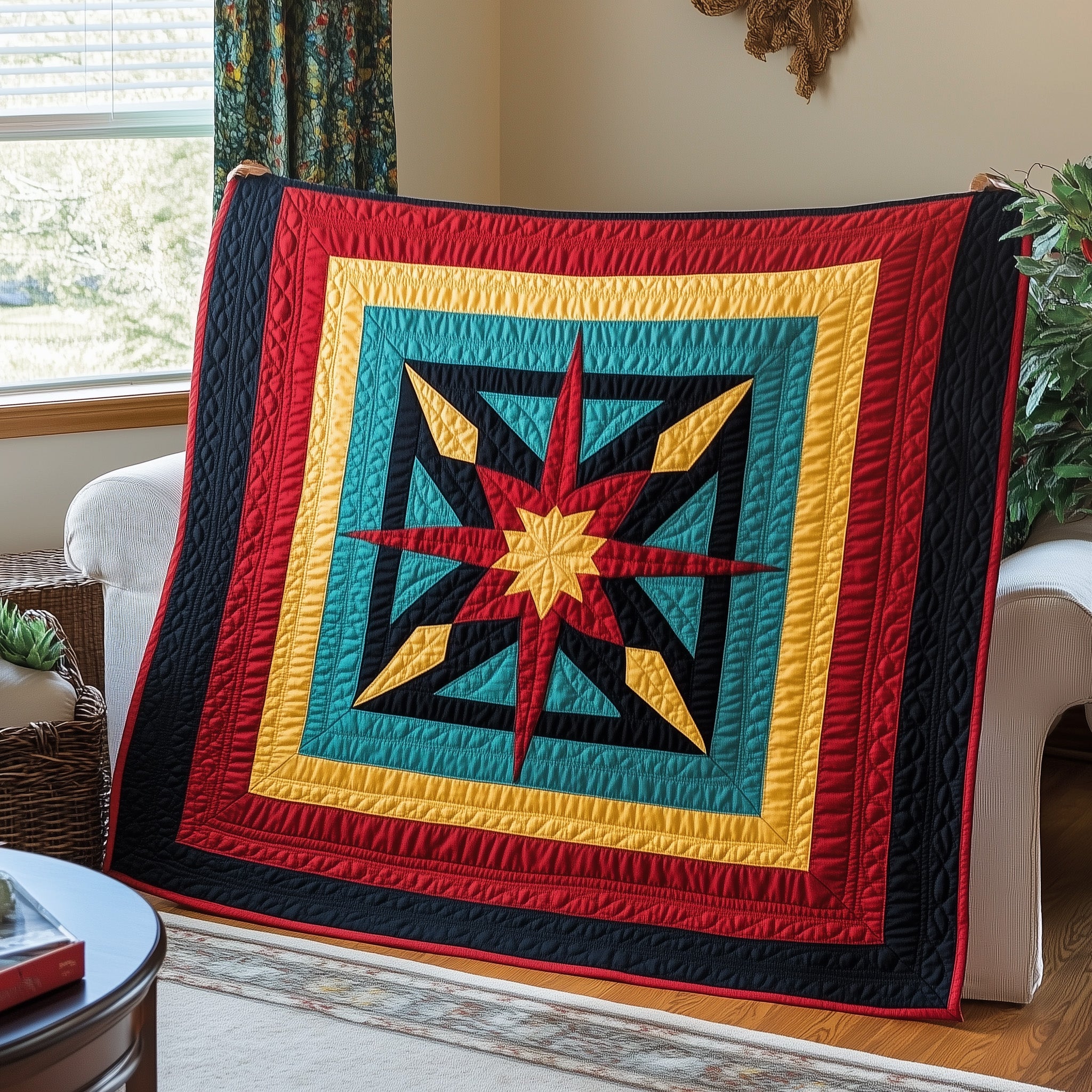 Native Star Quilted Blanket Cute Cozy BlanketNative American Indian Gifts