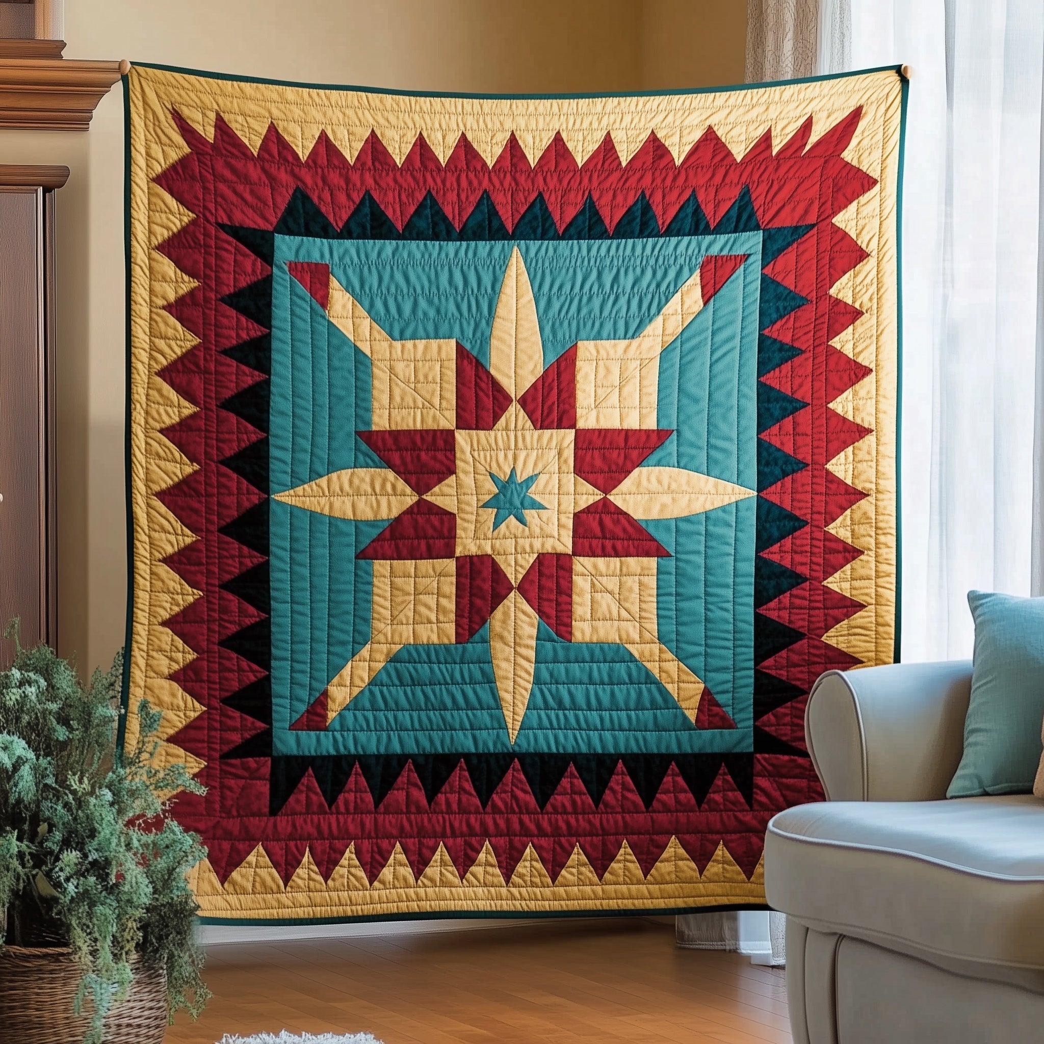 Native Star Quilted Blanket Cute Cozy BlanketNative American Mother's Day Gifts