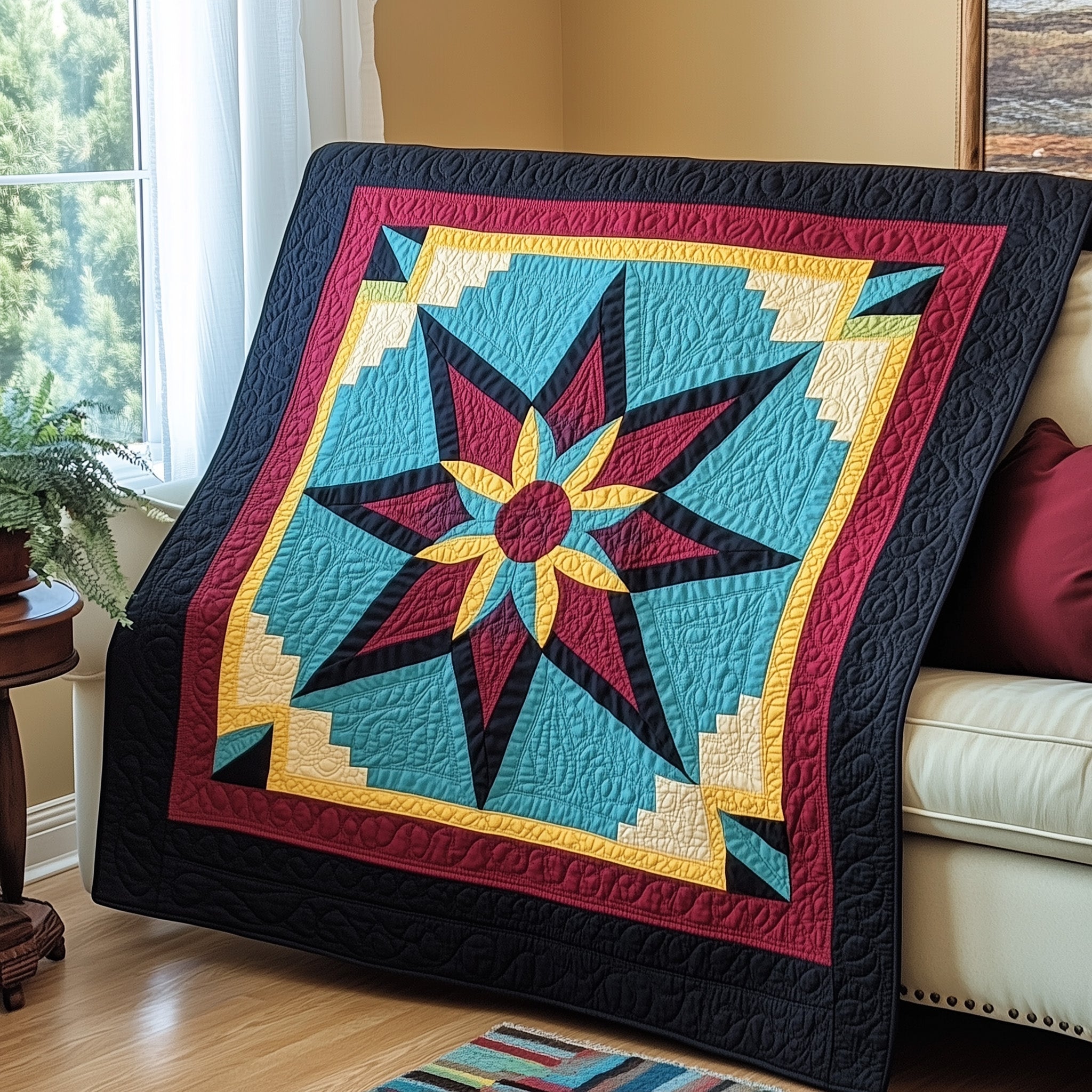 Native Star Quilted Blanket Cute Cozy BlanketNative American Wedding Gifts