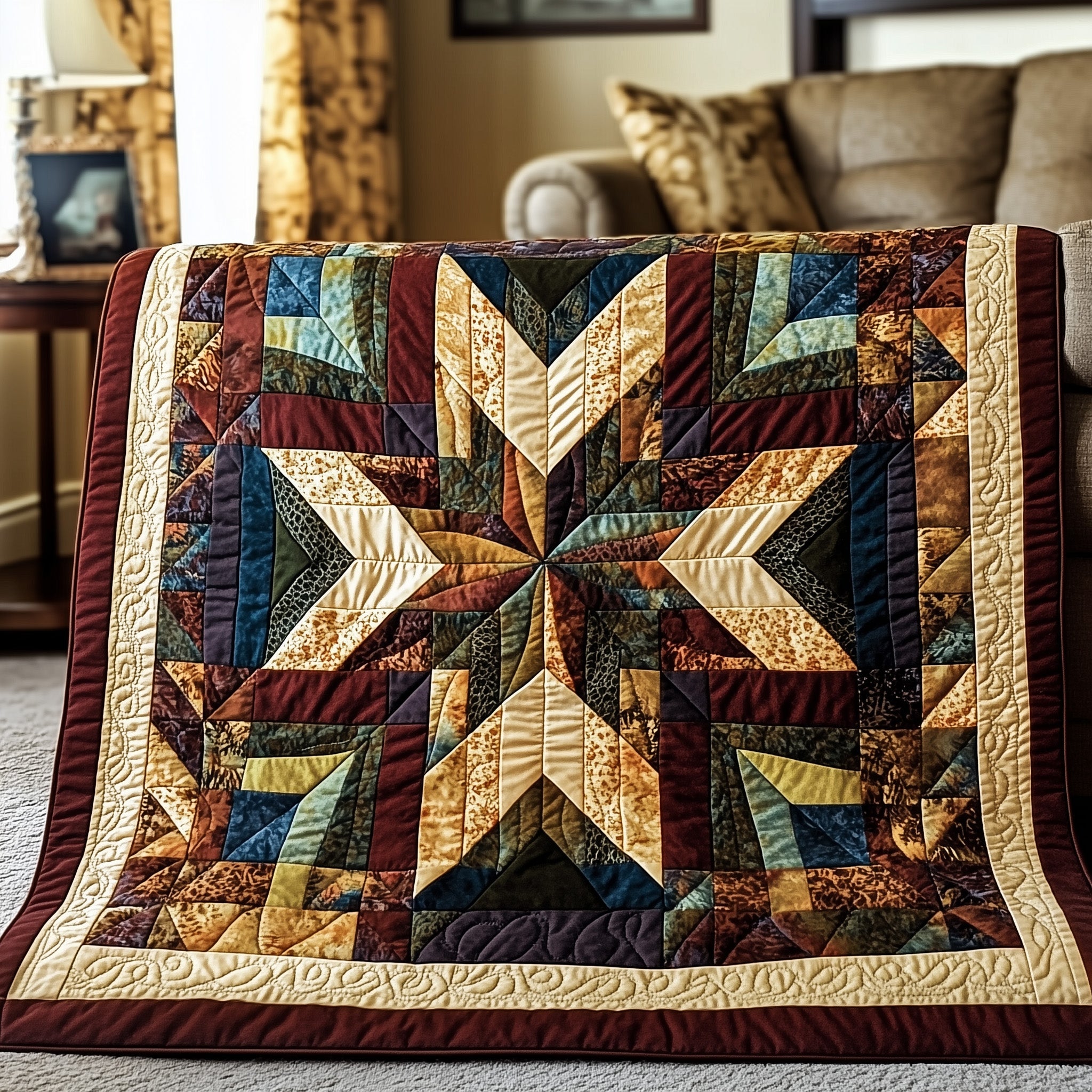 Native Star Quilted Blanket Cute Cozy BlanketUnique Native American Gifts