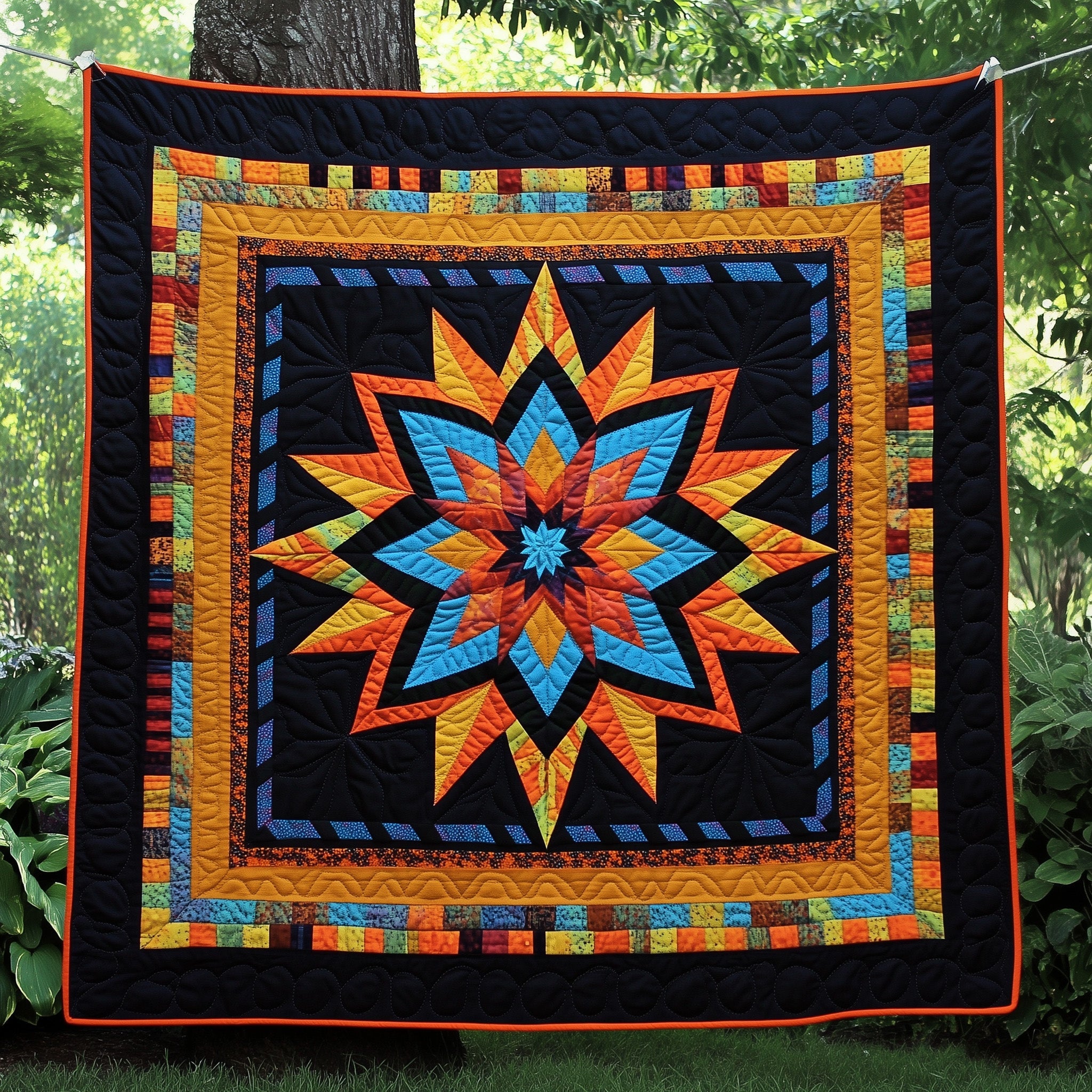 Native Star Quilted Blanket Merchandise Throw BlanketBest Native American Gifts For Her