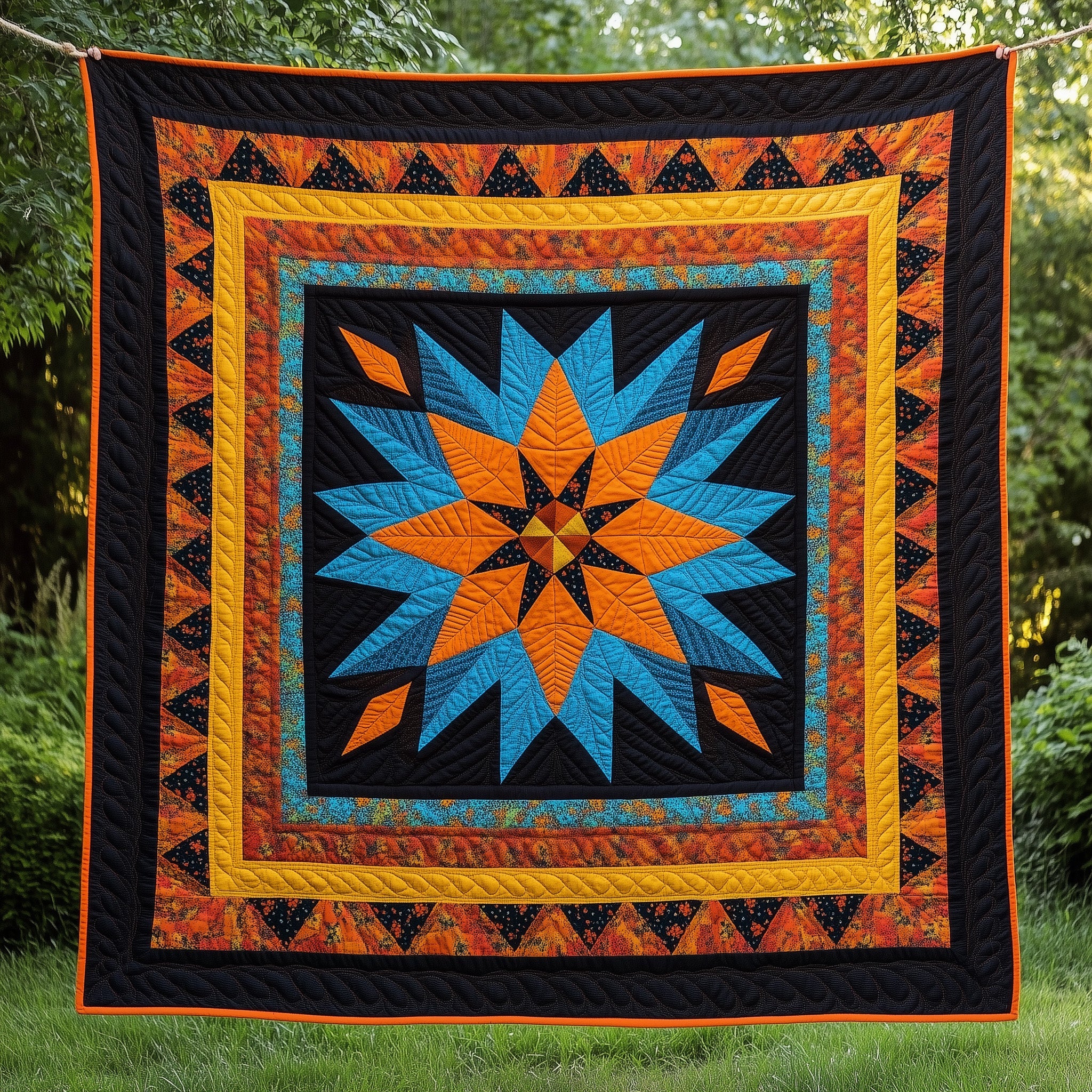 Native Star Quilted Blanket Merchandise Throw BlanketNative American Presents For Her