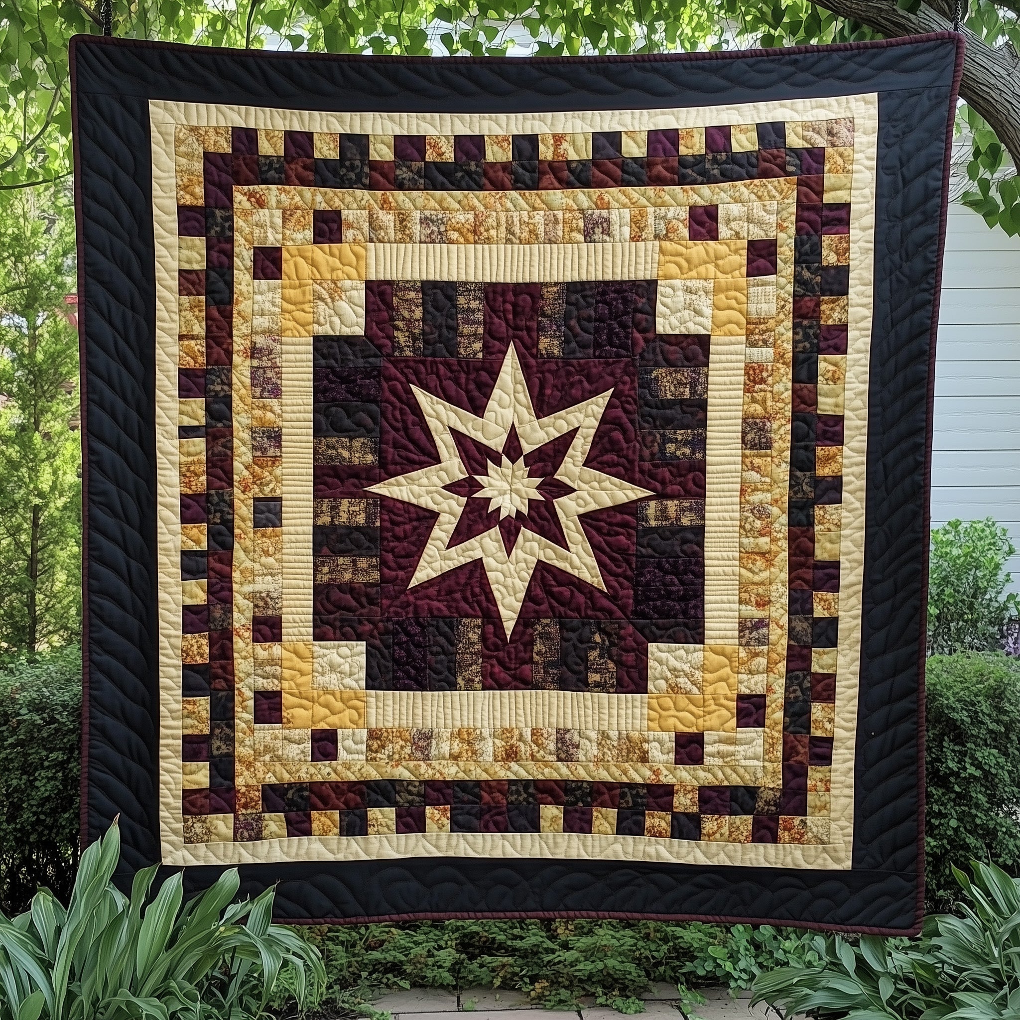 Native Star Quilted Blanket Merchandise Throw BlanketNative American Related Gifts
