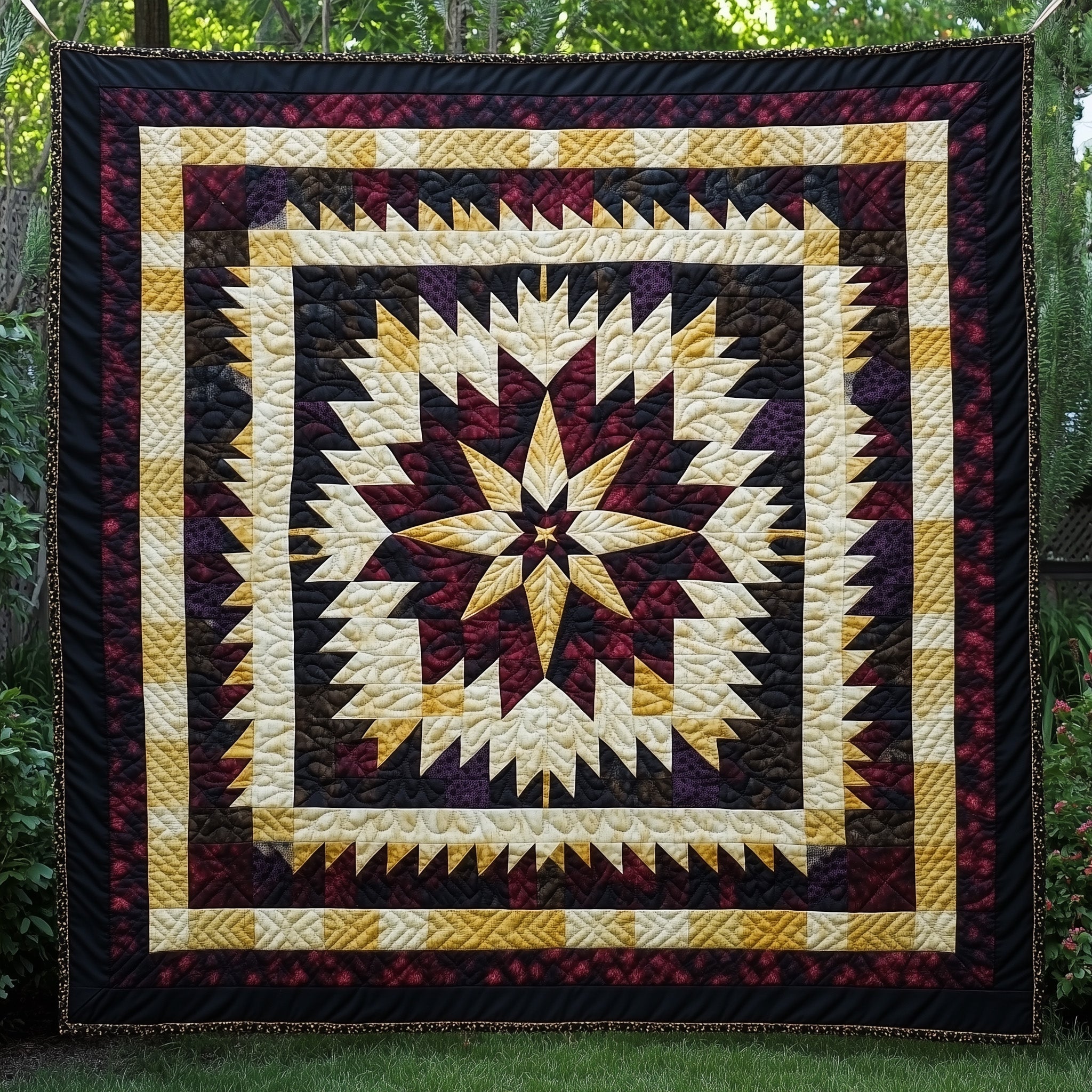 Native Star Quilted Blanket Merchandise Throw BlanketNative American Related Presents