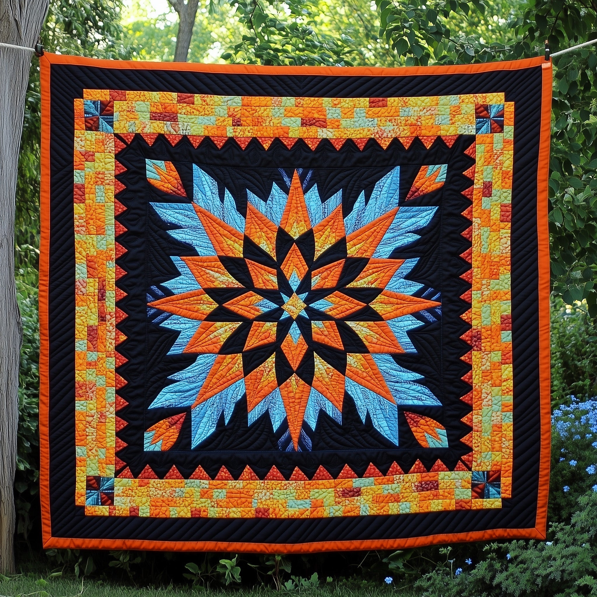 Native Star Quilted Blanket Merchandise Throw BlanketNative American Themed Gifts For Her