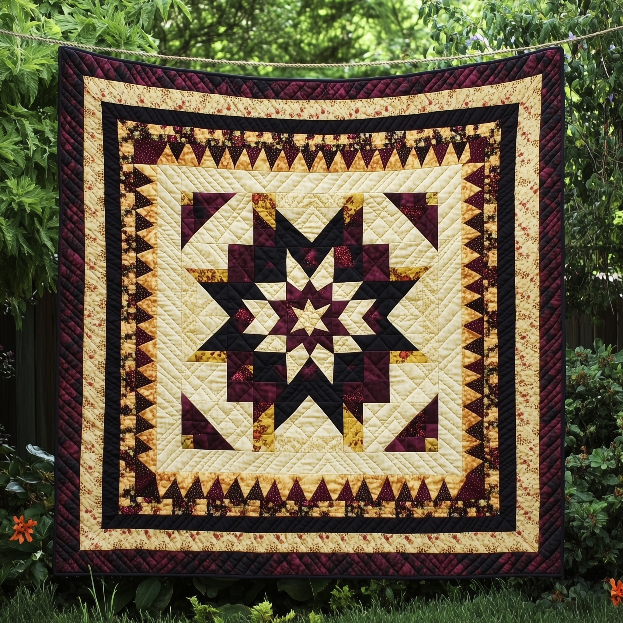 Native Star Quilted Blanket Merchandise Throw BlanketUnique Native American Gifts Ietms