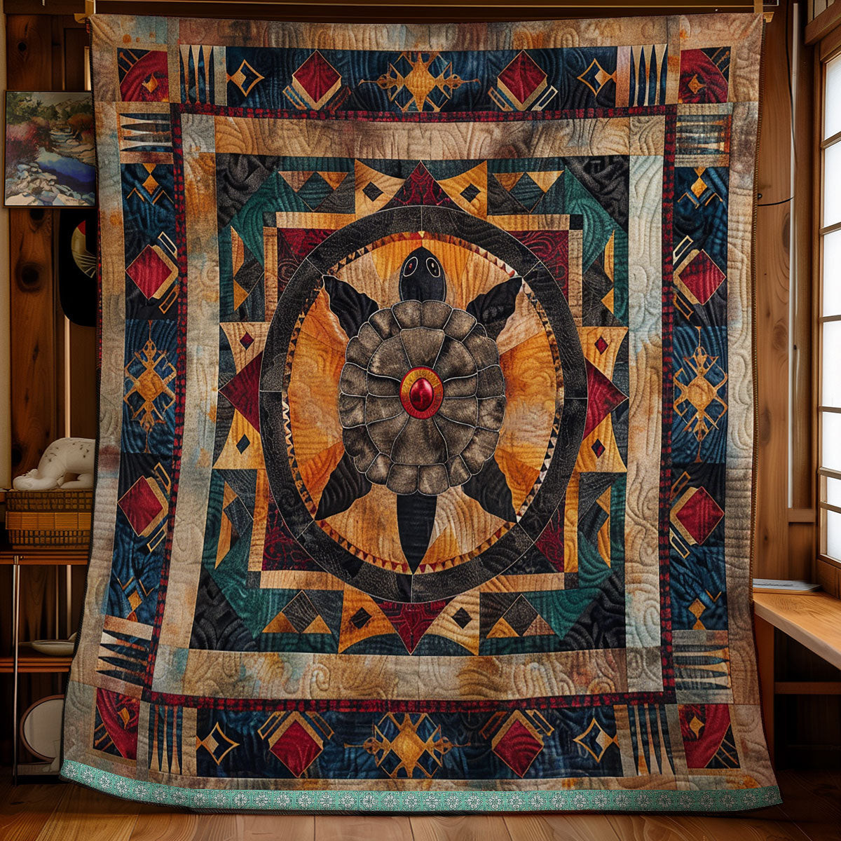 Native Turtle Quilt Blanket Large Sofa Throws Birthday Presents For Mum