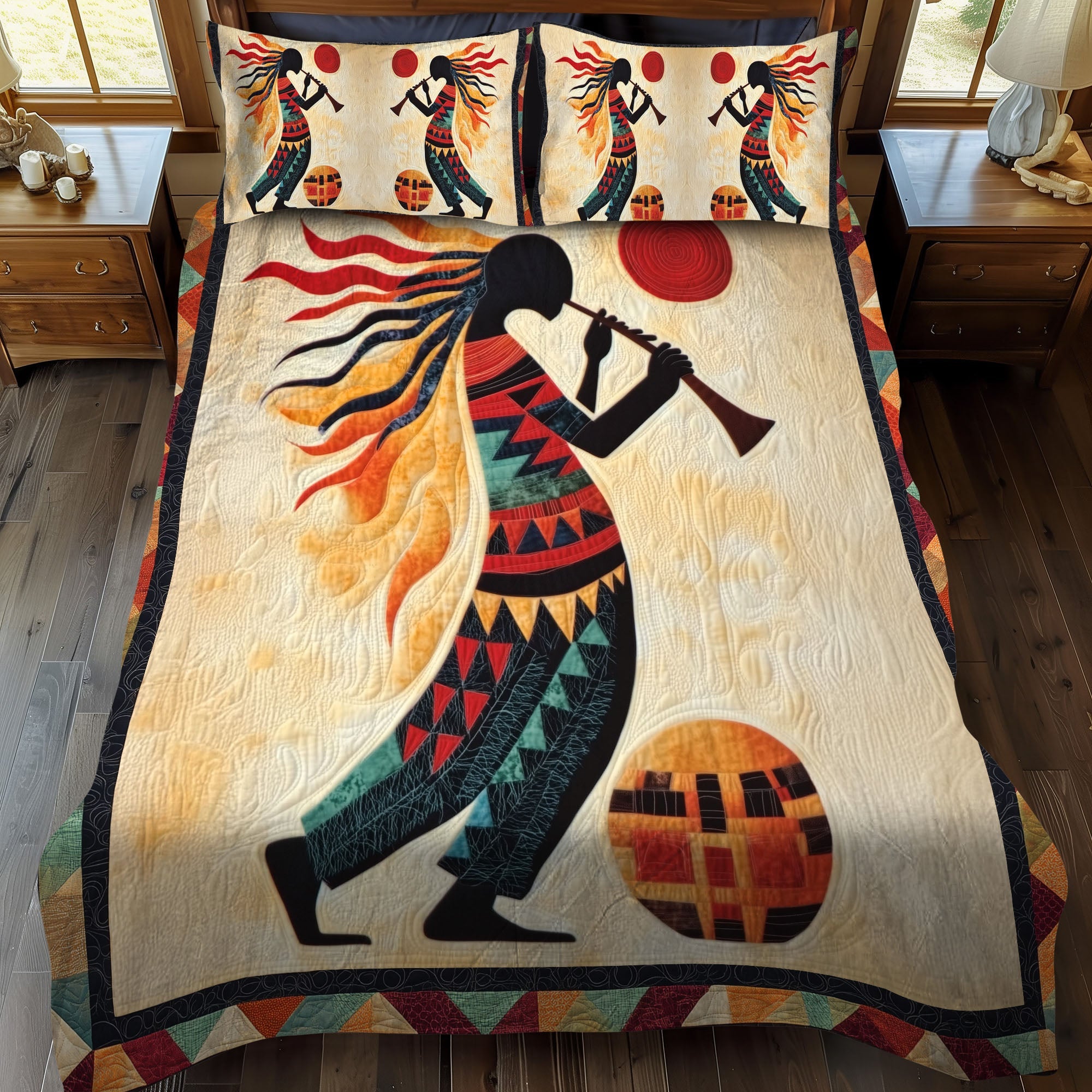 Native Winds Quilted Bedding Set Holiday Season Duvet Cover Set Native American Gifts