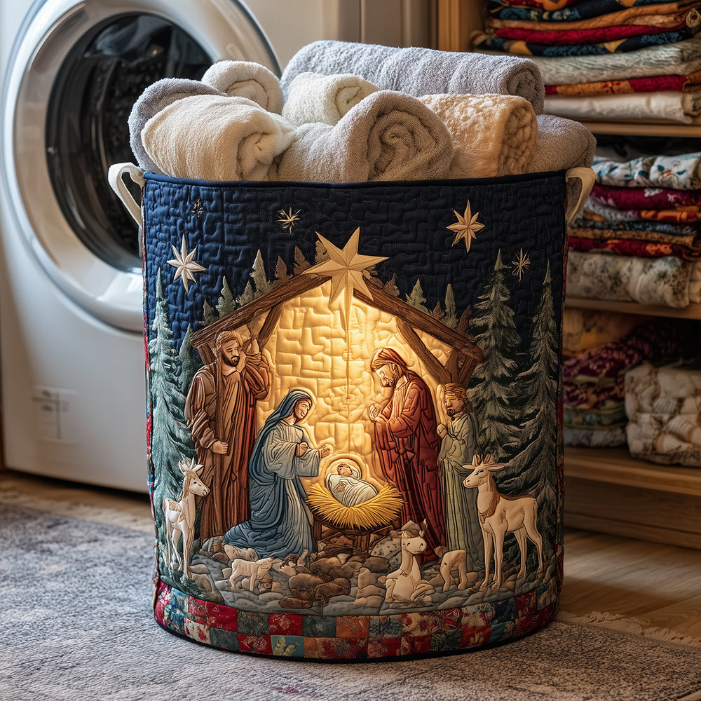 Nativity Glow Quilted Laundry Basket Merch For Kids