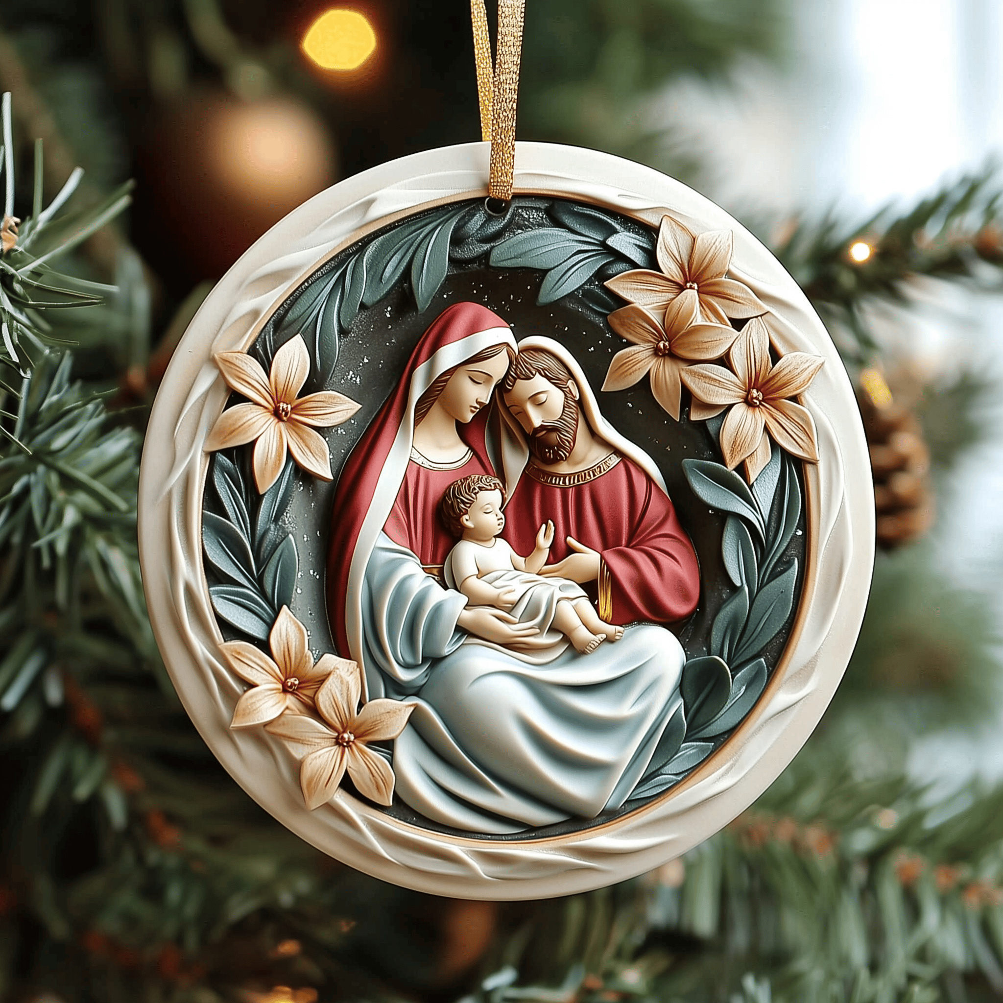 Nativity Mica Ornament Feel the Excellence of Quality Ornaments Made to Last