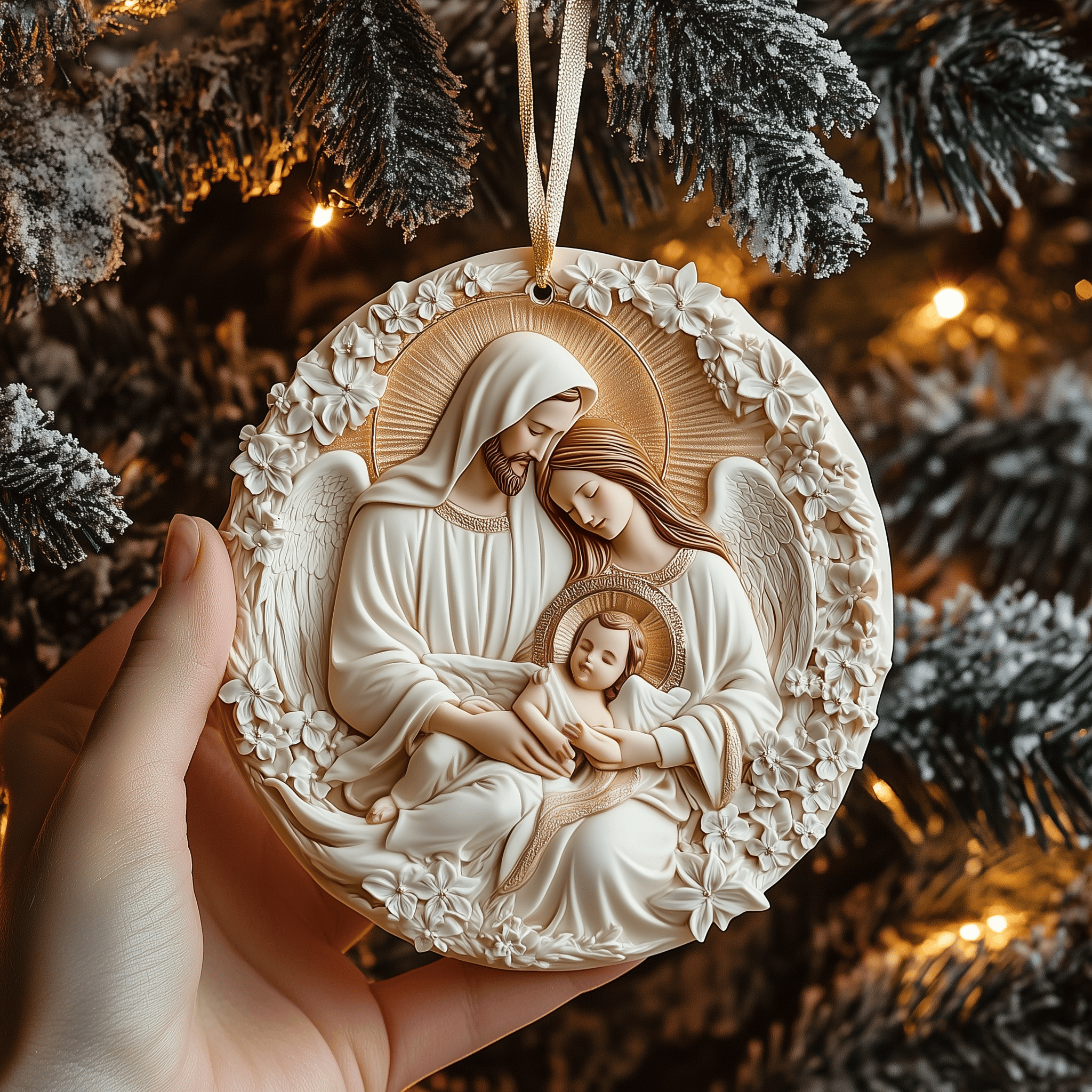 Nativity Mica Ornament Feel the Special Charm of Ornaments You Won't Find Elsewhere