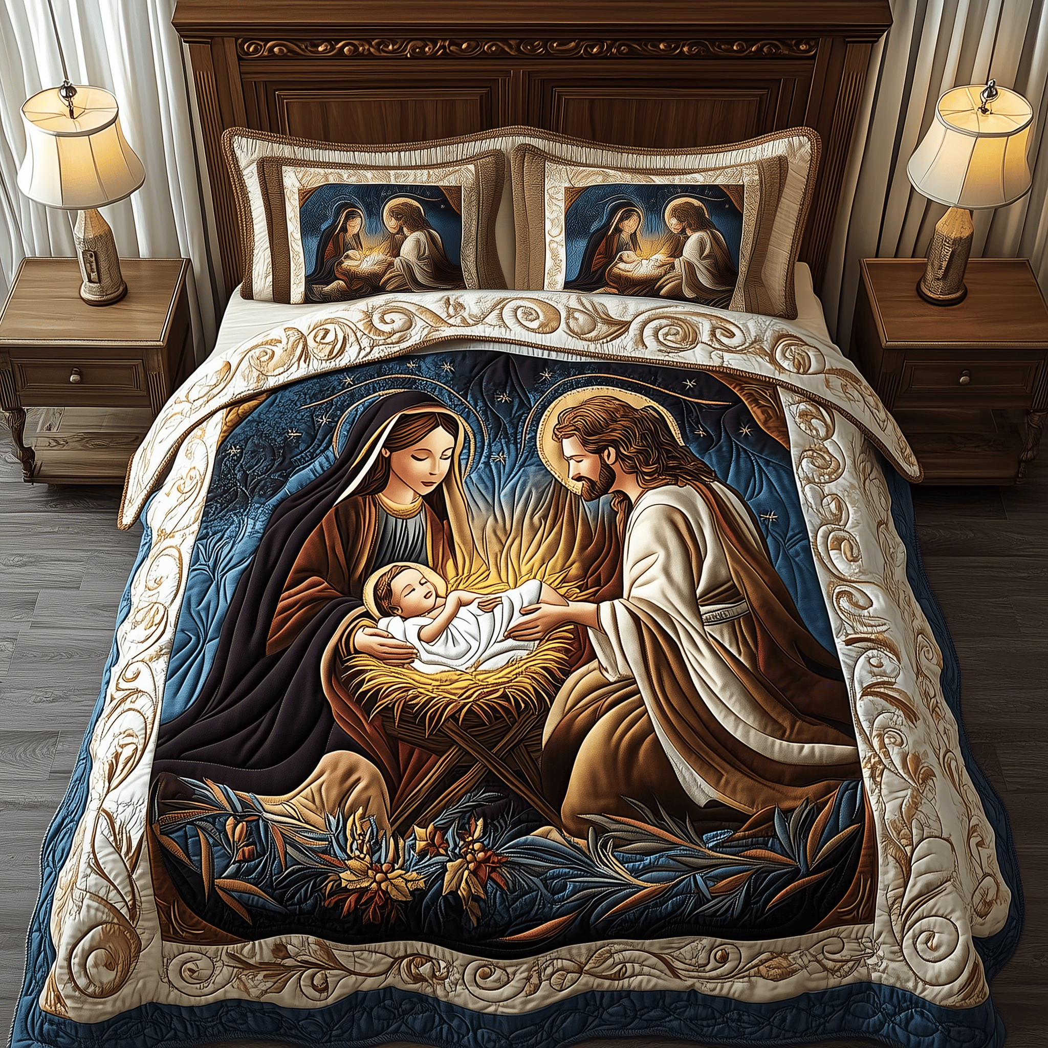 Nativity Quilted Bedding Set Christmas Bedding Set Gift Experiences For Christians