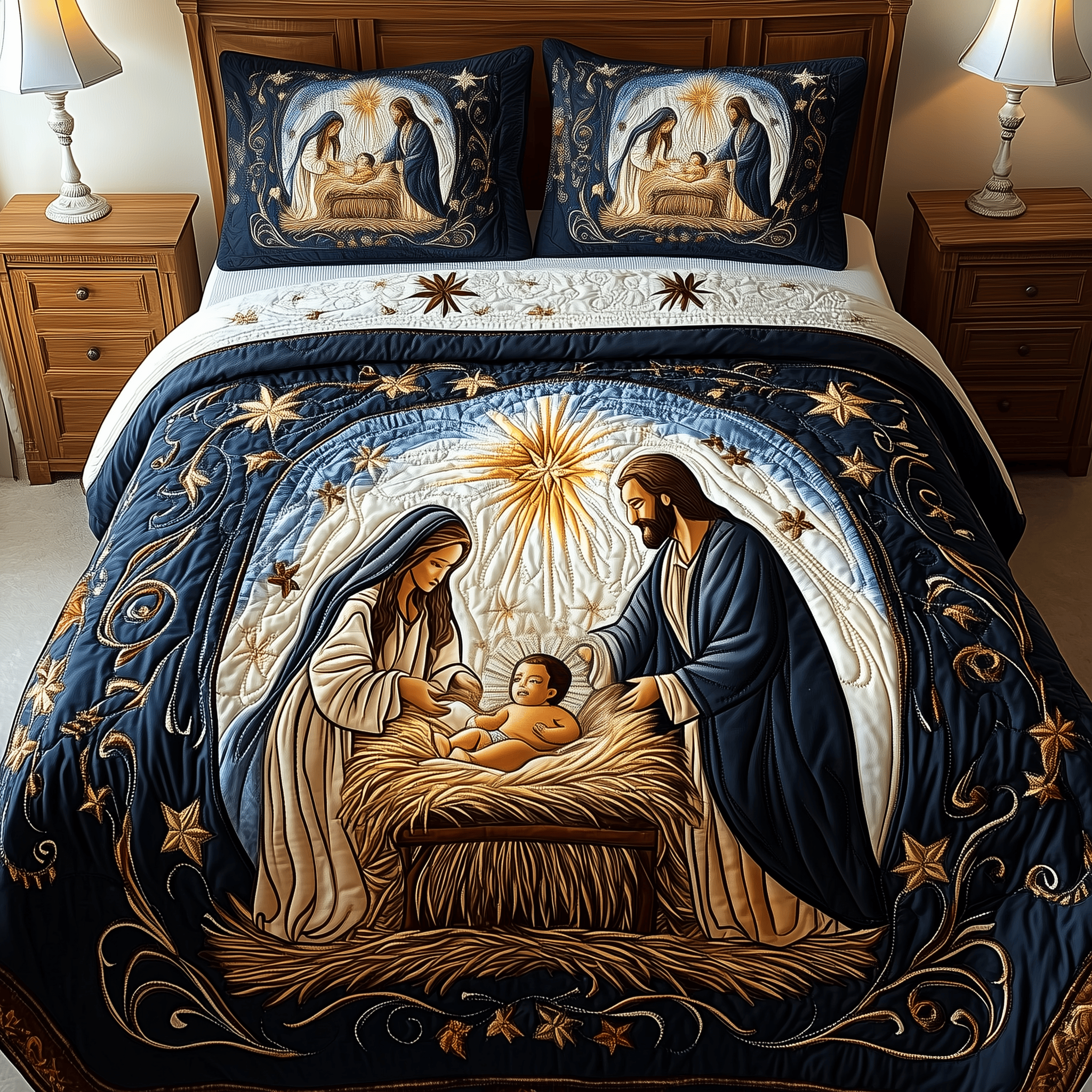 Nativity Quilted Bedding Set Christmas Bedding Set Gift Experiences For Couples