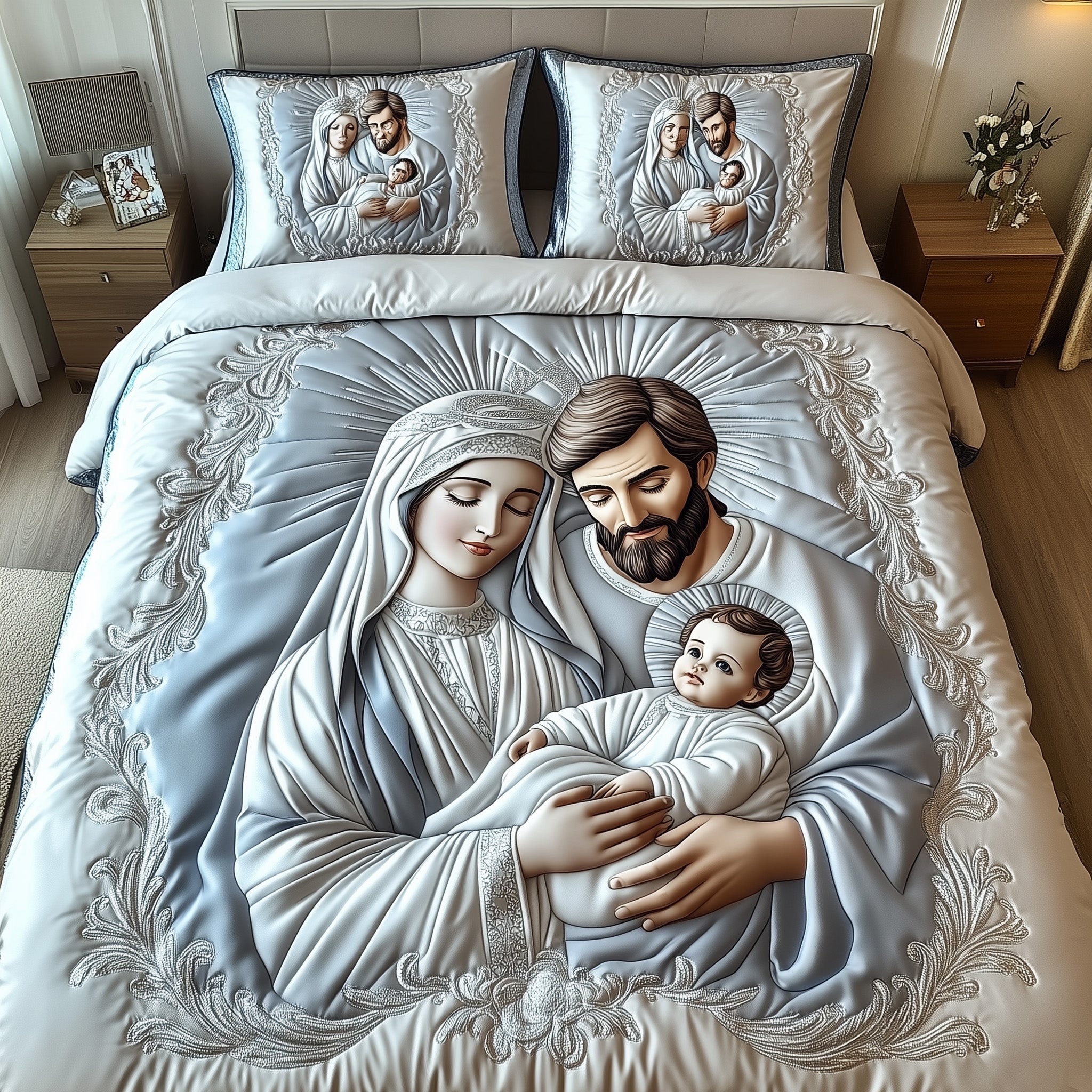 Nativity Quilted Bedding Set The Coming Of Christ Faith Christmas Presents For Christians