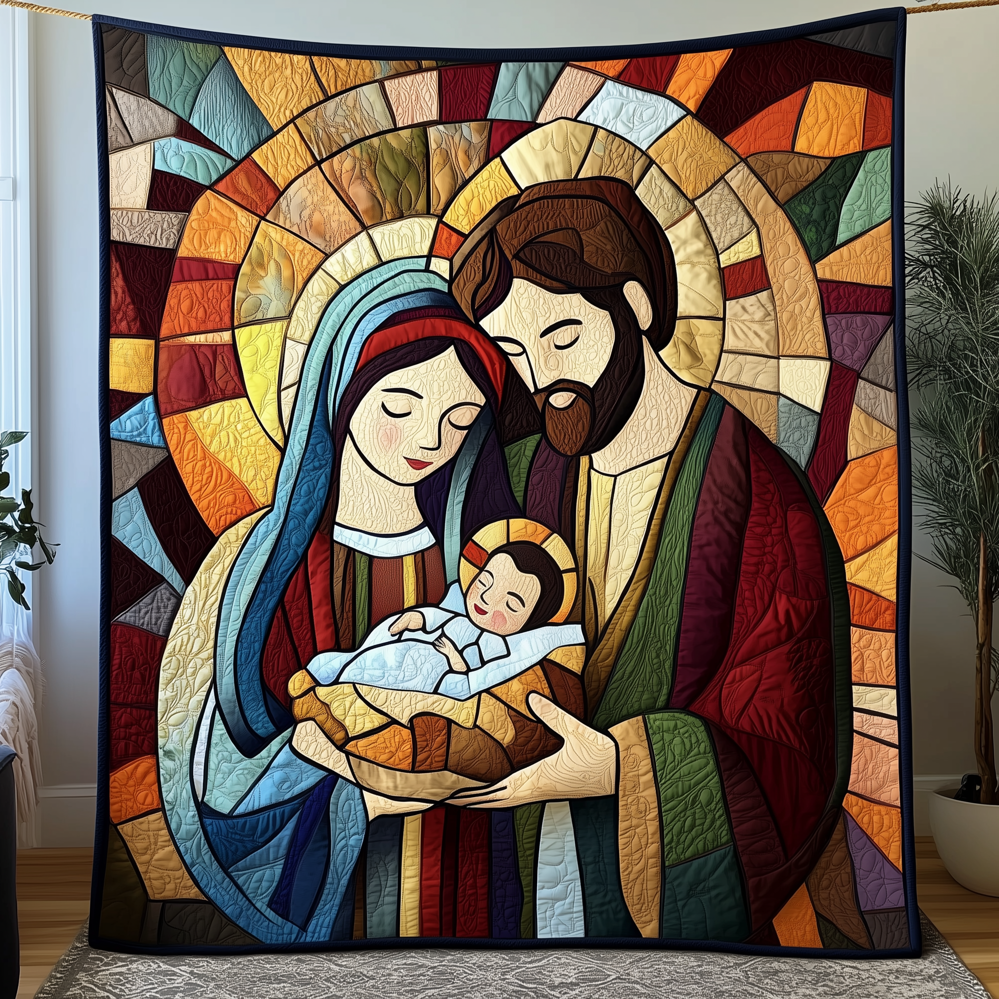 Nativity Quilted Blanket Christmas Quilted Blanket Best Christmas Gifts For Wife