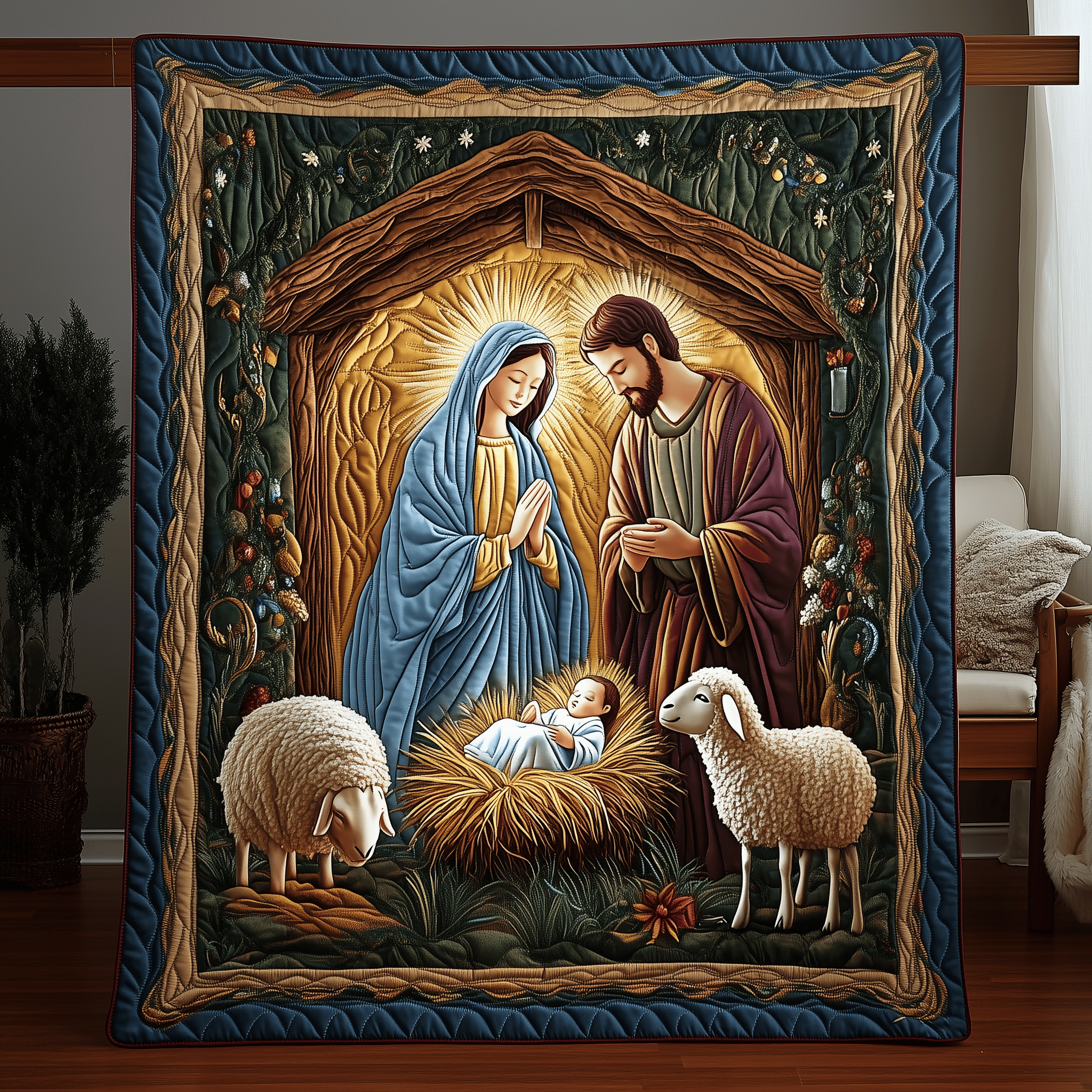 Nativity Quilted Blanket Christmas Quilted Blanket Christmas Gifts For Christians