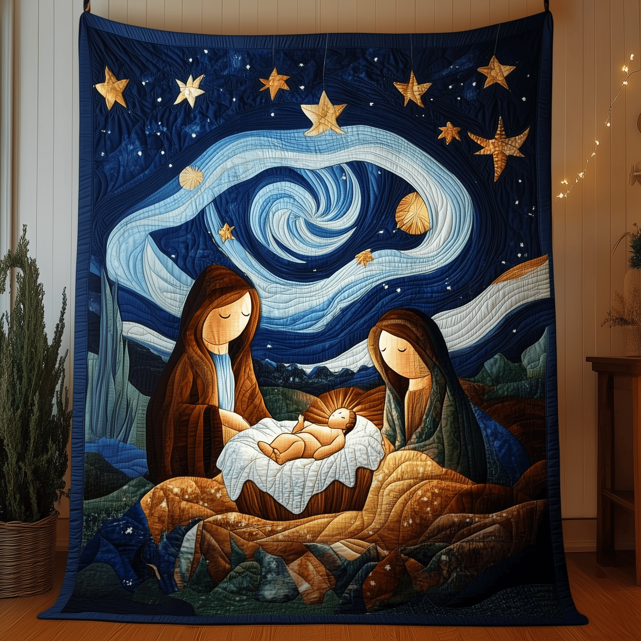 Nativity Quilted Blanket Christmas Quilted Blanket Christmas Gifts For Religous Mom