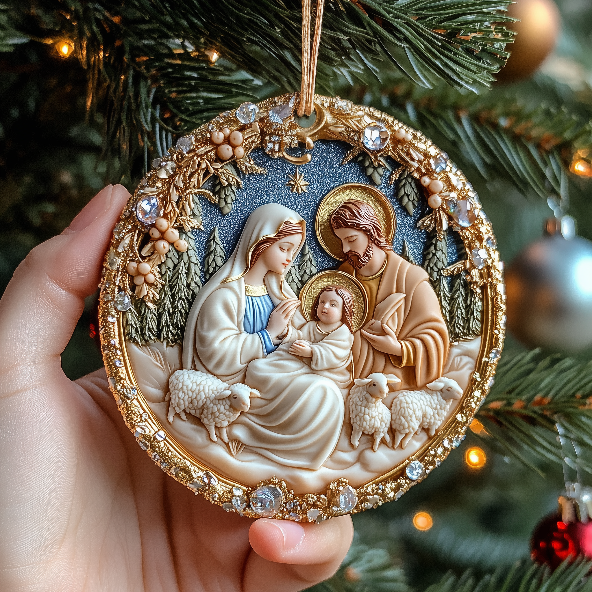 Nativity Scene Acrylic Ornament Christmas Ornament for Mom