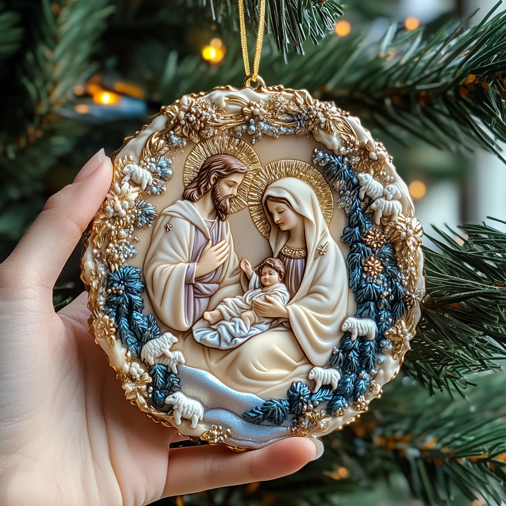 Nativity Scene Acrylic Ornament Family Christmas Ornament