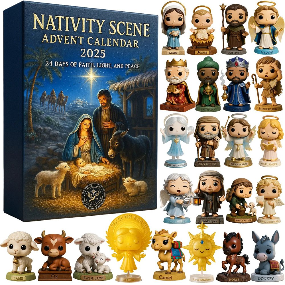 Nativity Scene Advent Calendar 2025 Holiday Countdown Calendar Nativity Home Decor